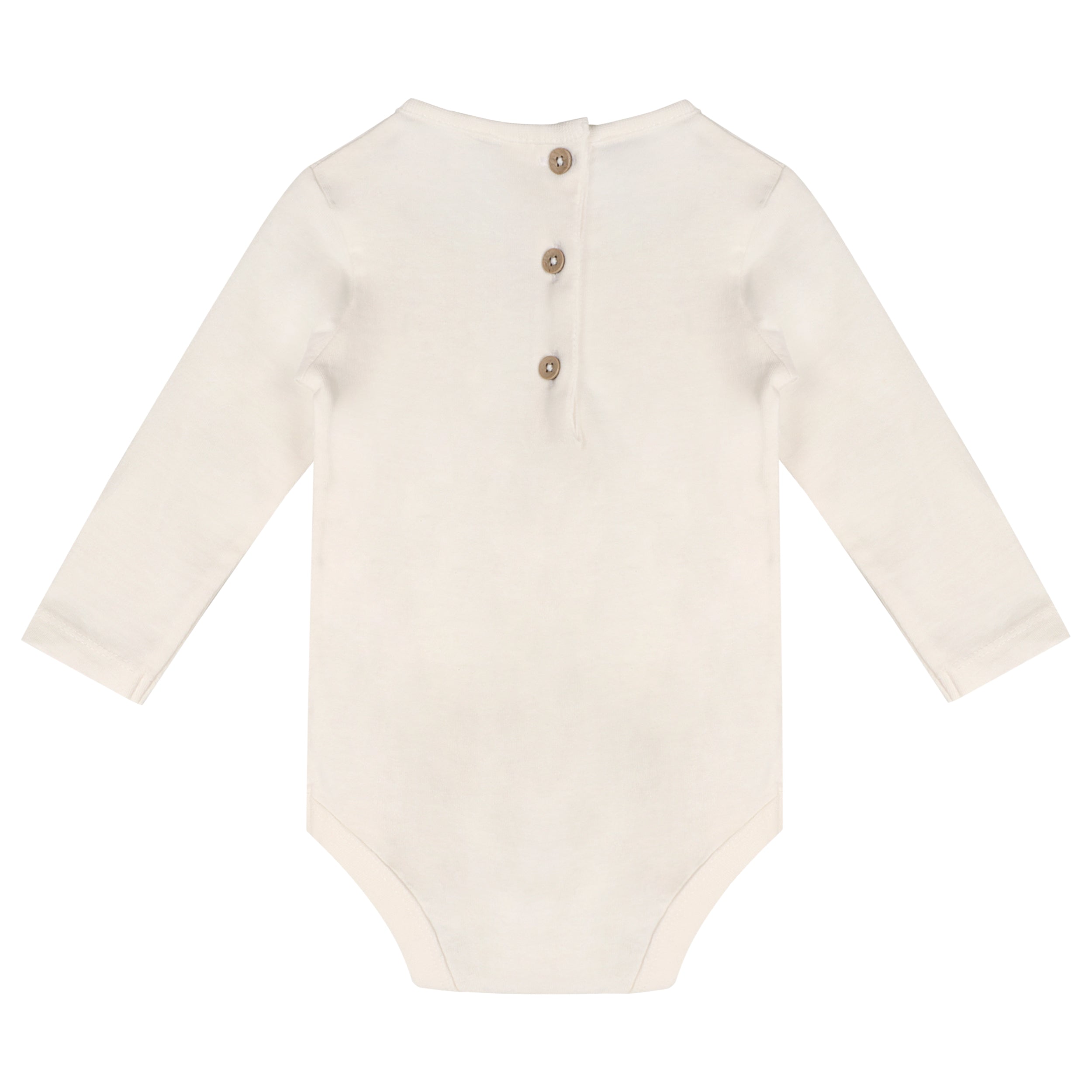 Organic Cotton Long Sleeve Baby Bodysuit Romper - Back
