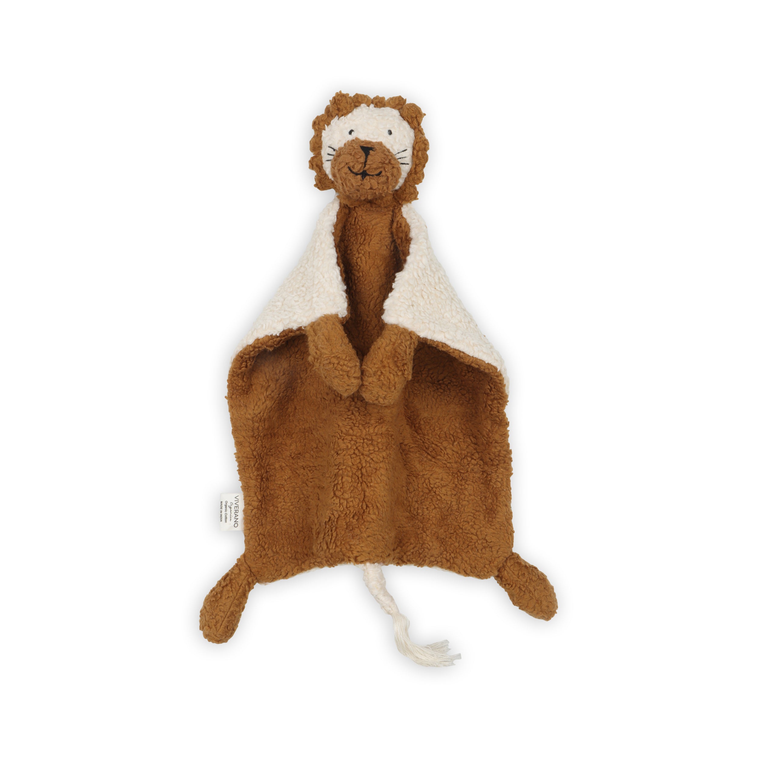 LION - Organic SHERPA Lovey Baby Security Blanket Cuddle Cloth