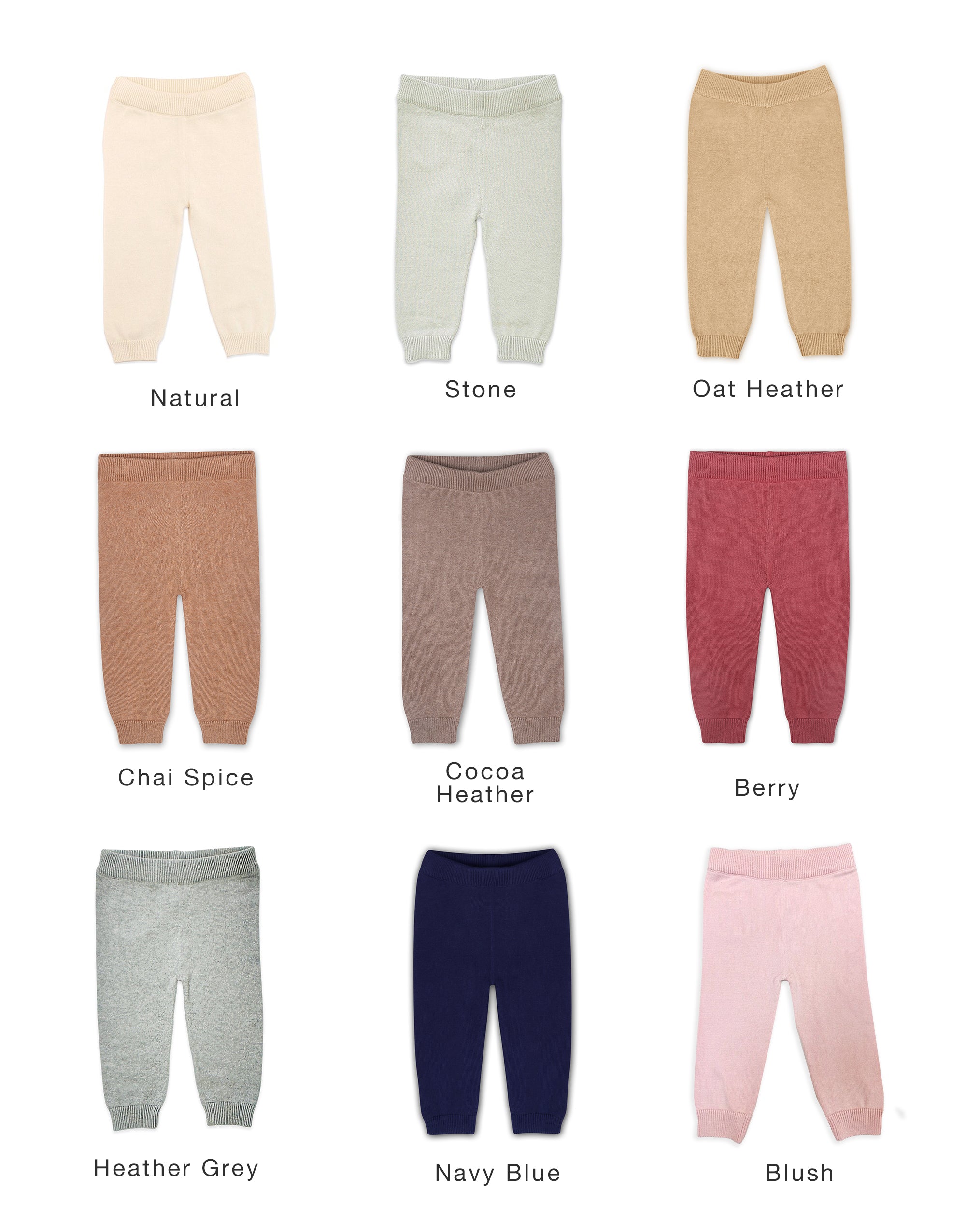 Pocket Sweater Knit Baby Legging Pants (Organic Cotton) - Sale Colors