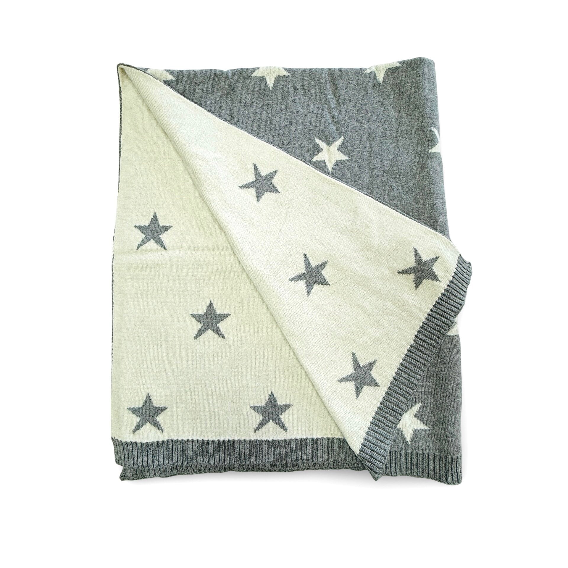 Stars - Reversible Sweater Knit Baby Blankets (Organic Cotton) 3 Colors
