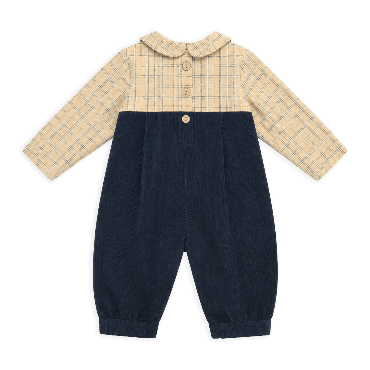 Organic Embroidered Corduroy Baby Coverall Jumpsuit, Back