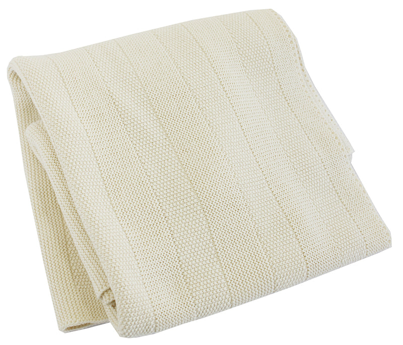 Organic Milan Rib Knit Baby Blanket - Cream