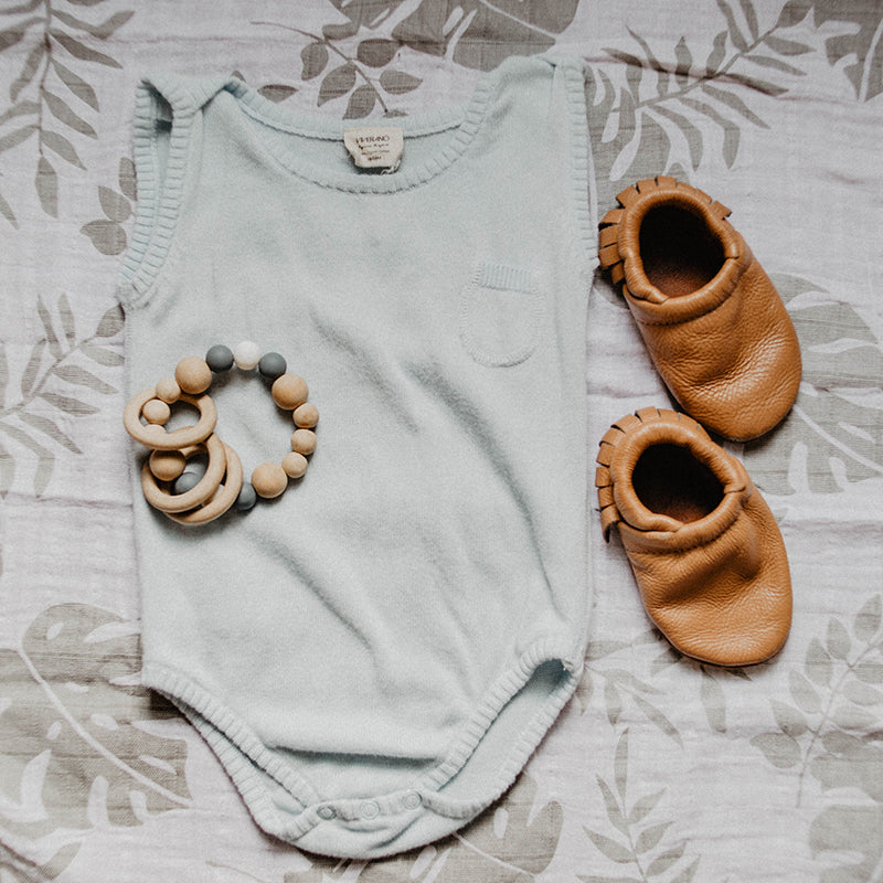 Viverano Organic Cotton Milan Knit Baby Romper Onesie Bodysuit