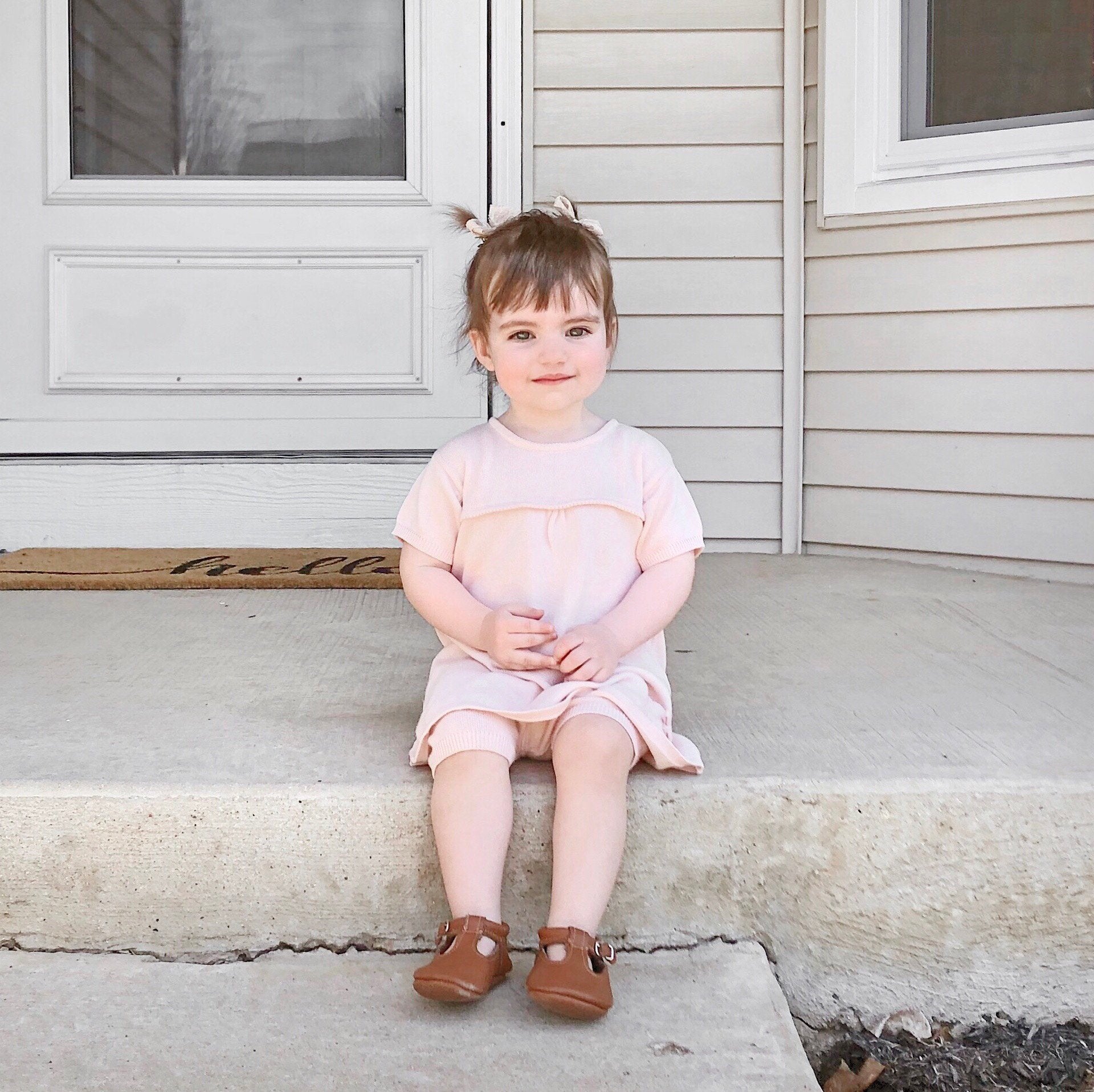 Milan Knit Dress Top - Short Sleeves - Cream