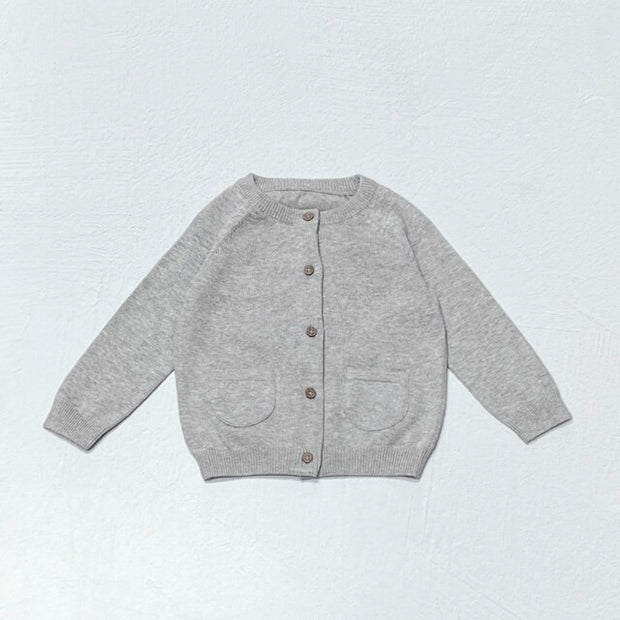 Viverano Organic Cotton Knit Button Cardigan Sweater for Babies