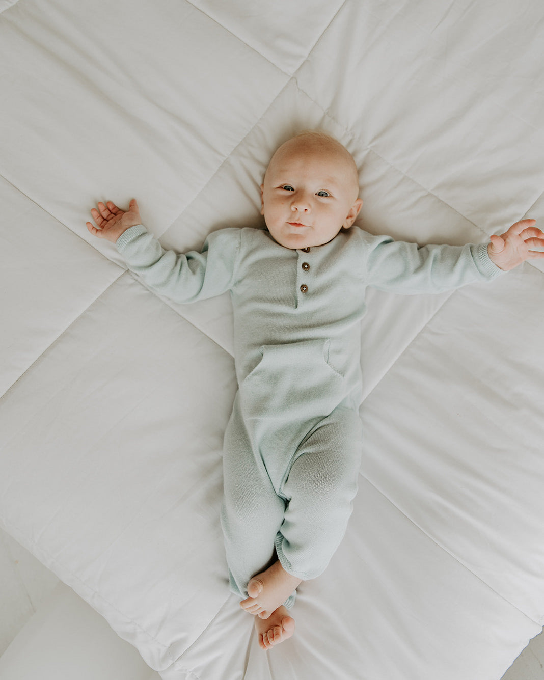 Milan Knit Organic Kangaroo Pocket Coverall Romper for Babies - Viverano