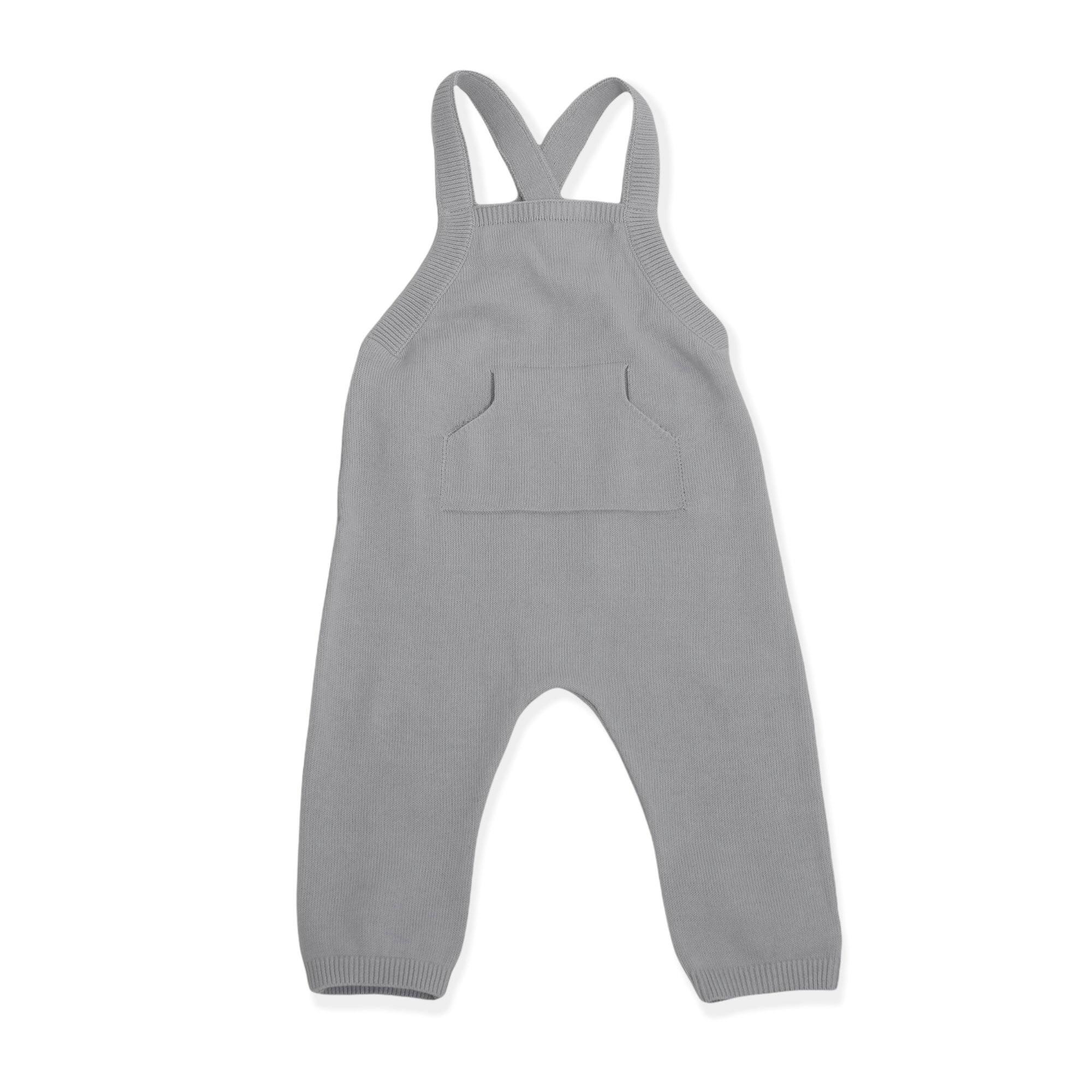 Viverano Milan Knit Kangaroo Pocket Overall Romper (Organic Cotton)