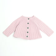 Viverano Milan Ribbed Girl Baby Cardigan - Organic Cotton