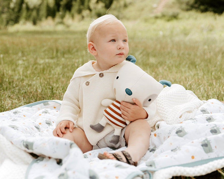 Chaqueta con capucha y botones de punto en tonos pastel de Milán (algodón orgánico), 4 colores