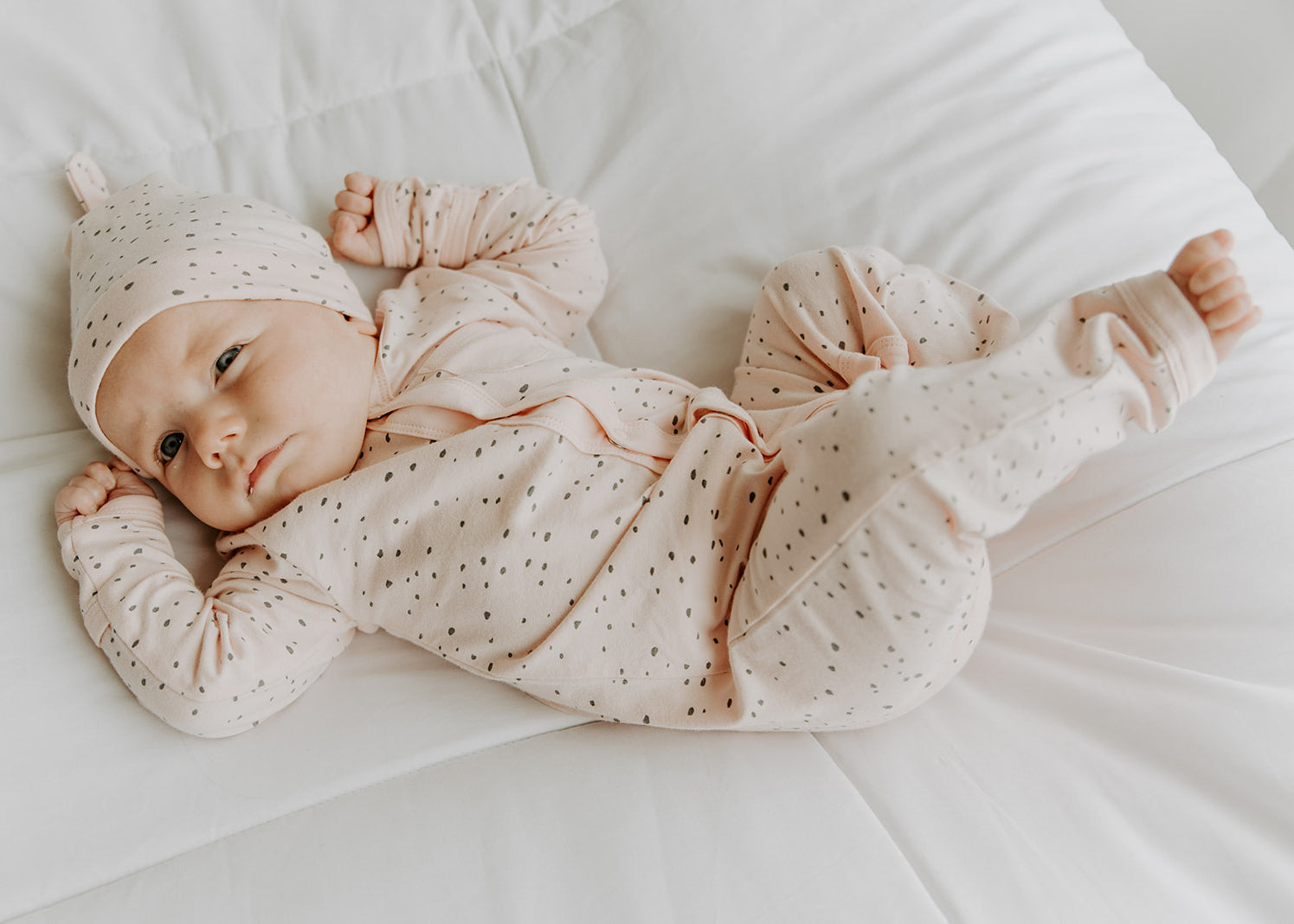 Viverano Florence Pebble Dot Organic Cotton Coverall Romper for Babies (2 Colors)