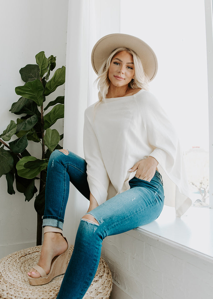 Poncho tipo jersey LUXE Eco-Chic de Loving Thread (3 colores lisos)