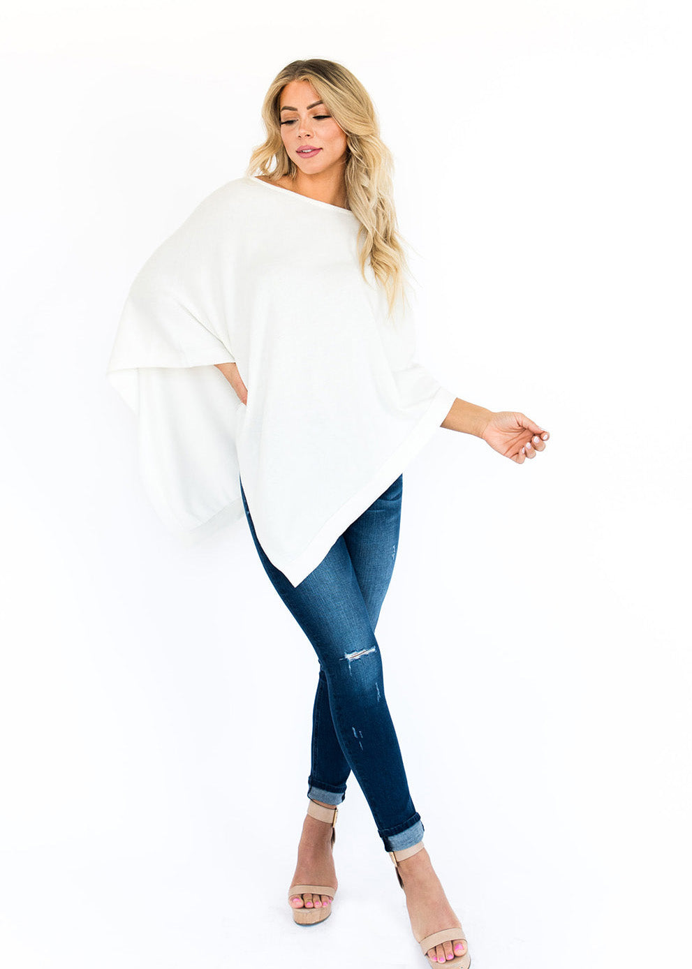 Poncho tipo jersey LUXE Eco-Chic de Loving Thread (3 colores lisos)