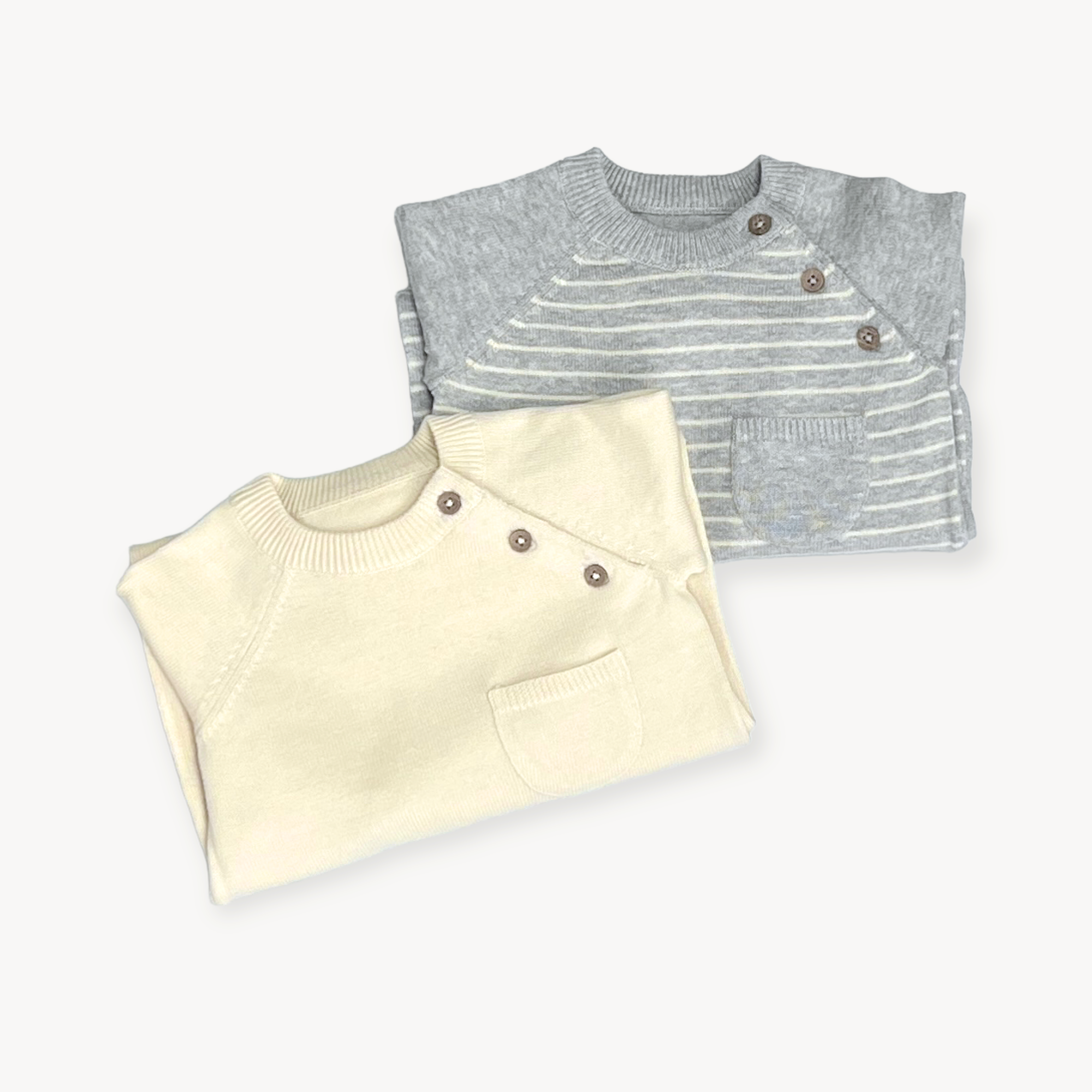 Milan Side Button & Pocket Knit Baby Jumpsuit (Organic Cotton)