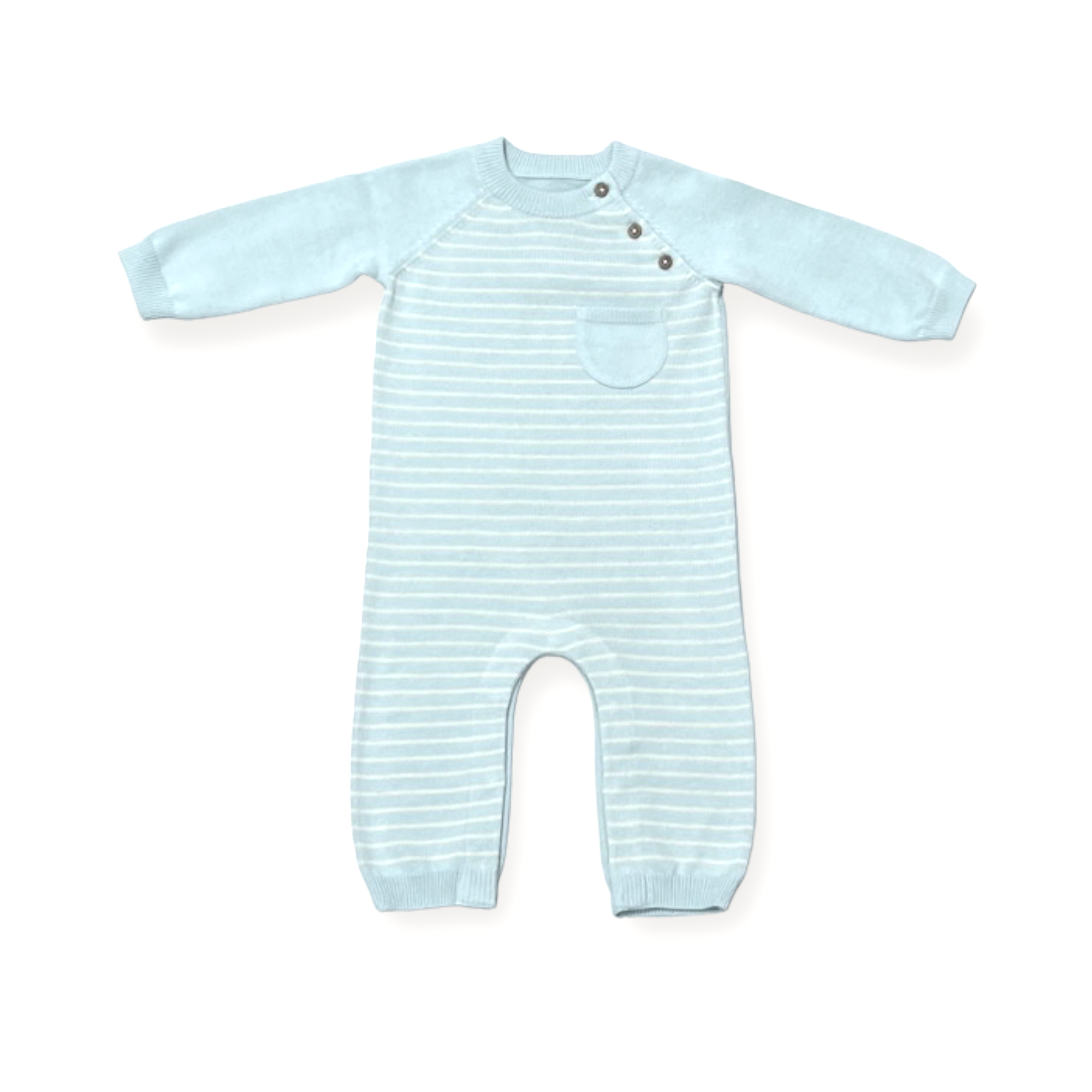 Milan Side Button & Pocket Knit Baby Jumpsuit (Organic Cotton)