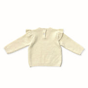 Milan Classic Knit Ruffle Baby Girl Pullover  (Organic)