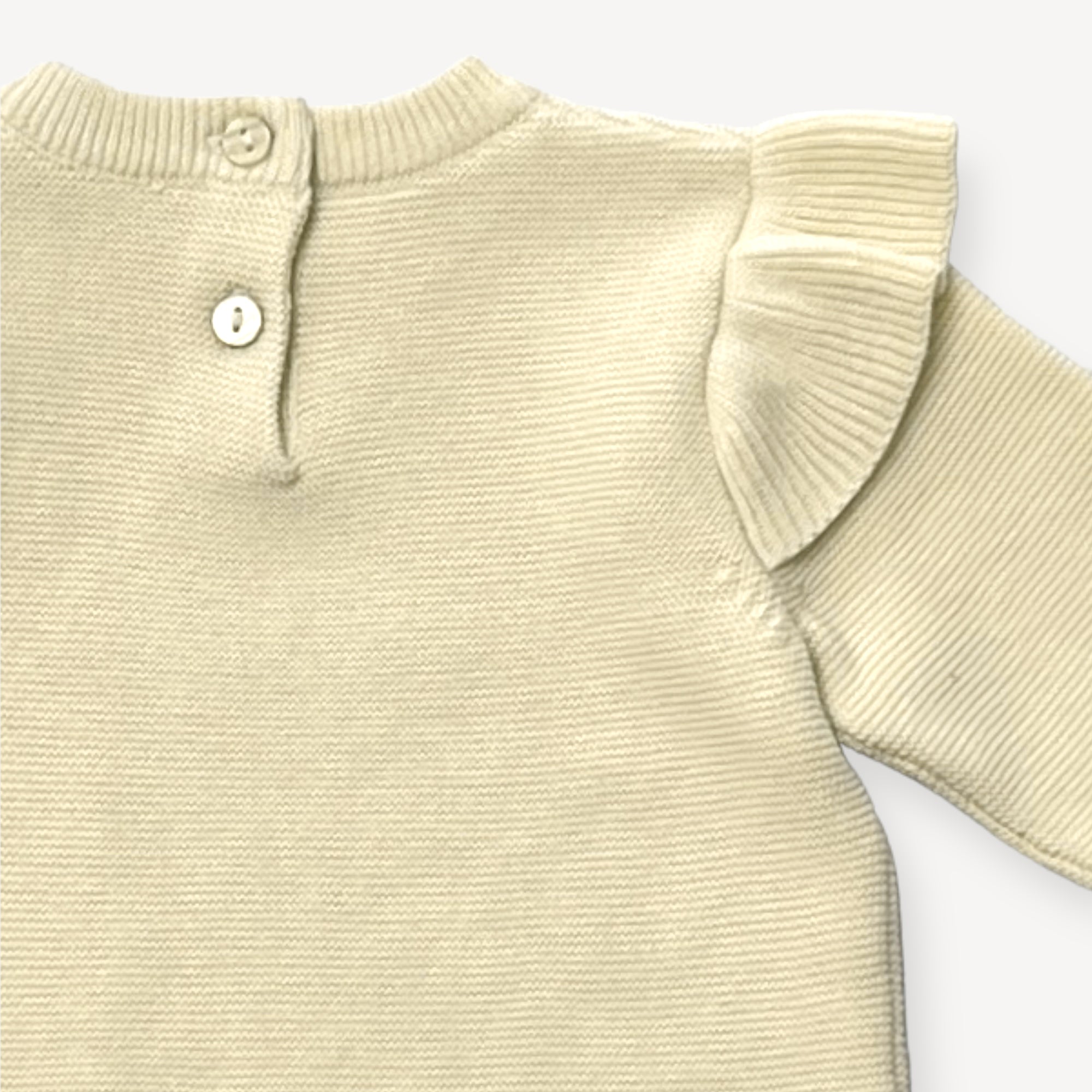Milan Classic Knit Ruffle Baby Girl Pullover (Organic)
