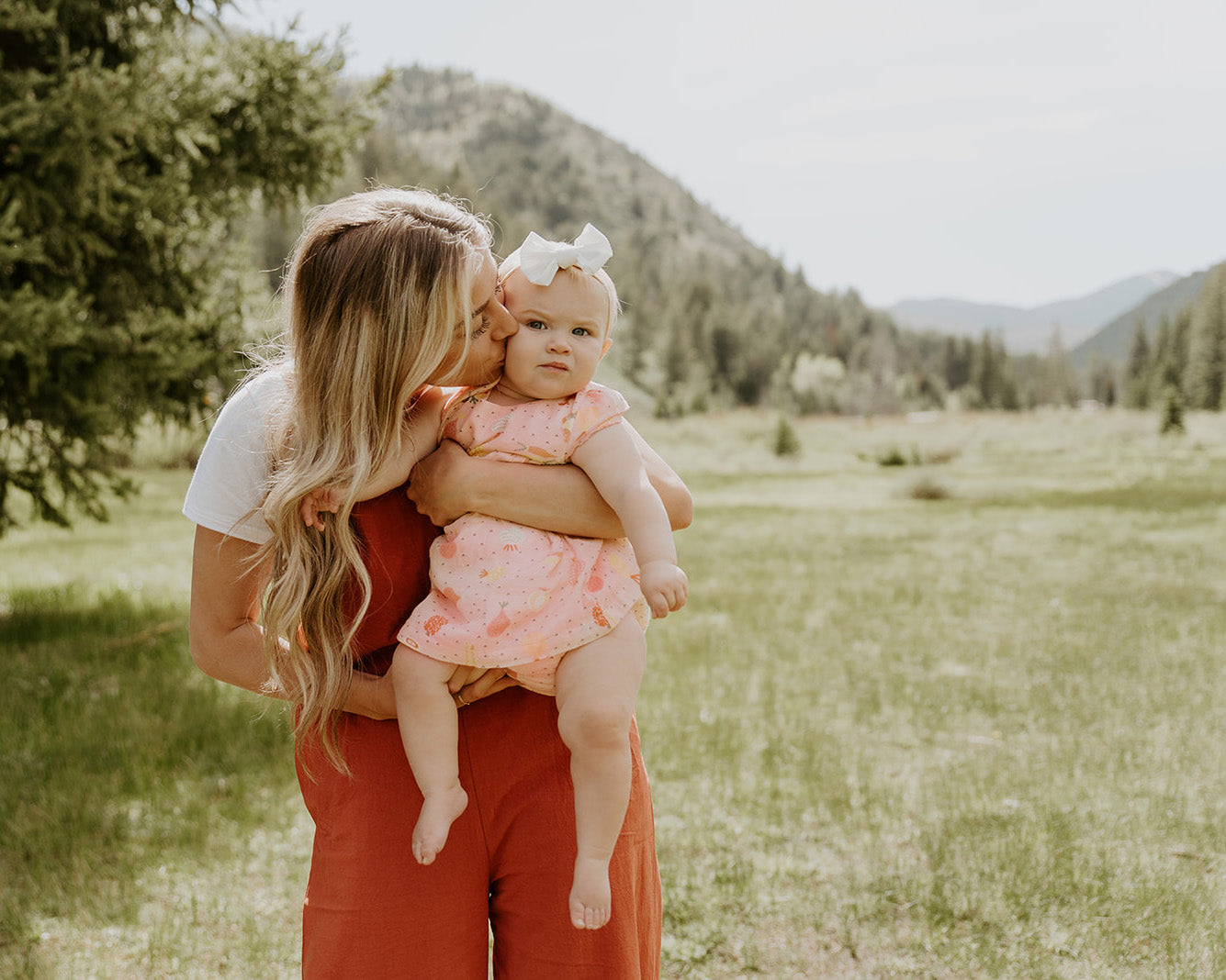 Organic Cotton Muslin Cap Sleeve Dress with Bloomer Set for Baby Girl - Veggie Salad