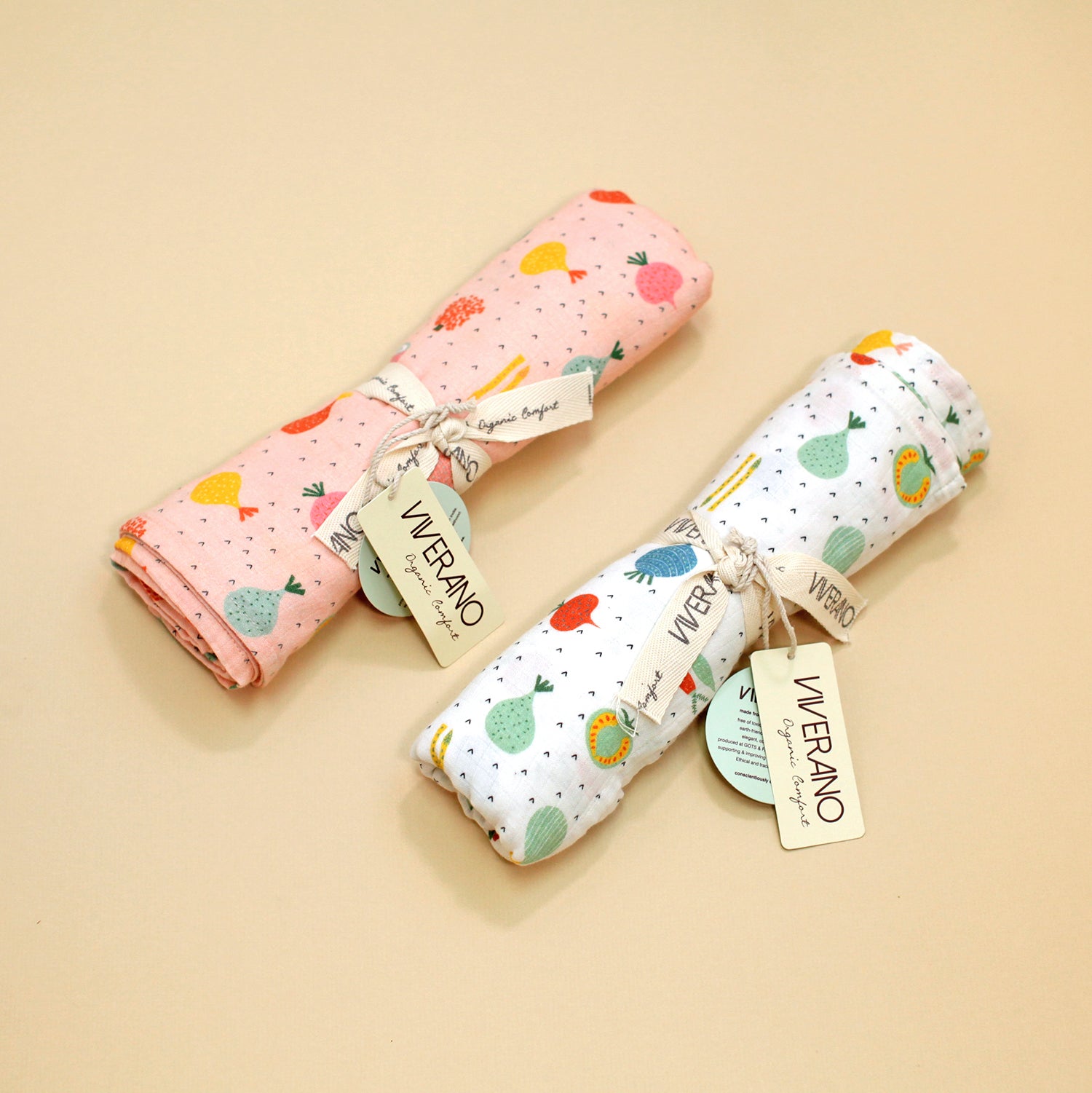 Organic Muslin Swaddle Blanket - Veggie Salad