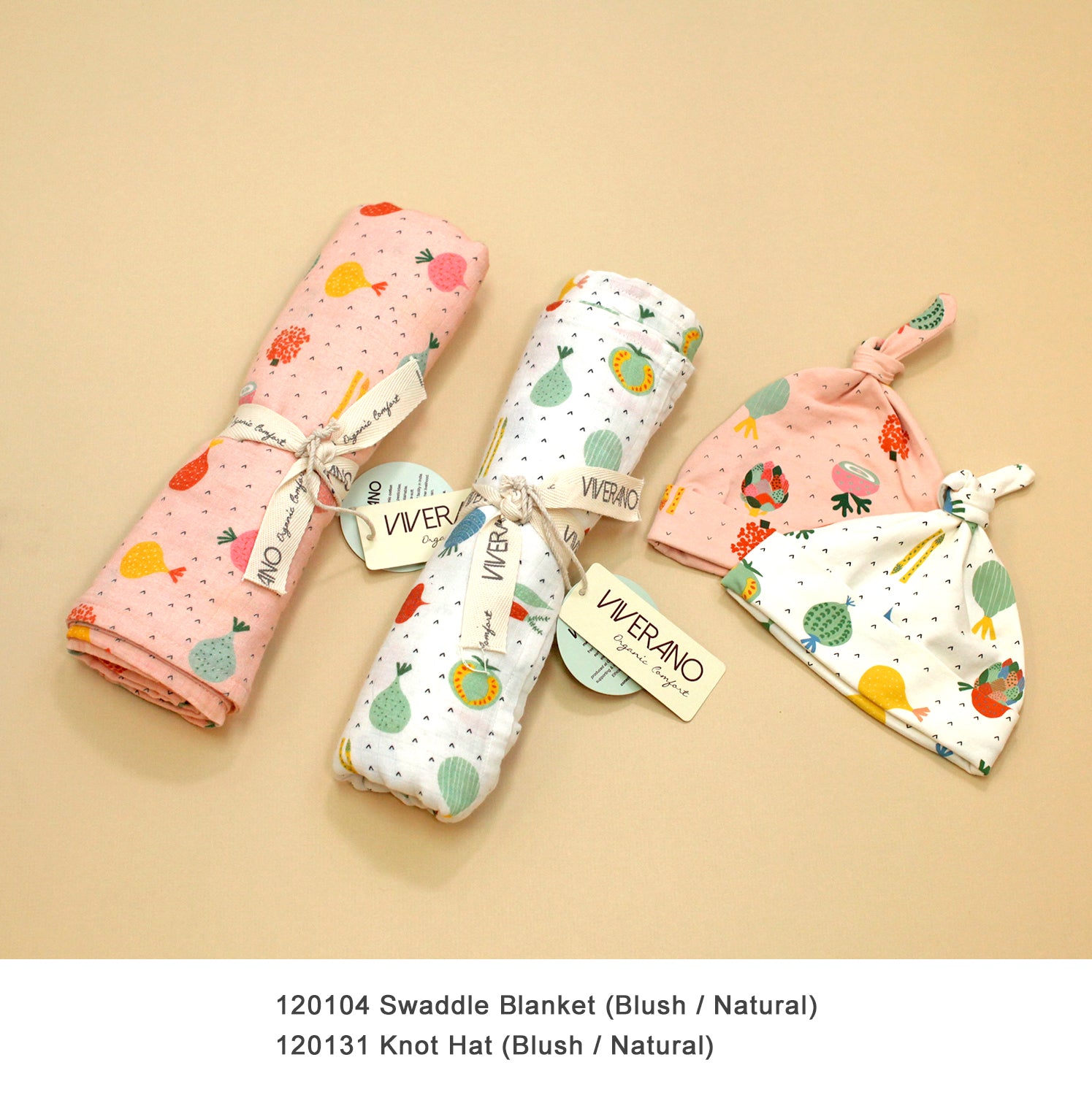 Organic Muslin Swaddle Blanket - Veggie Salad