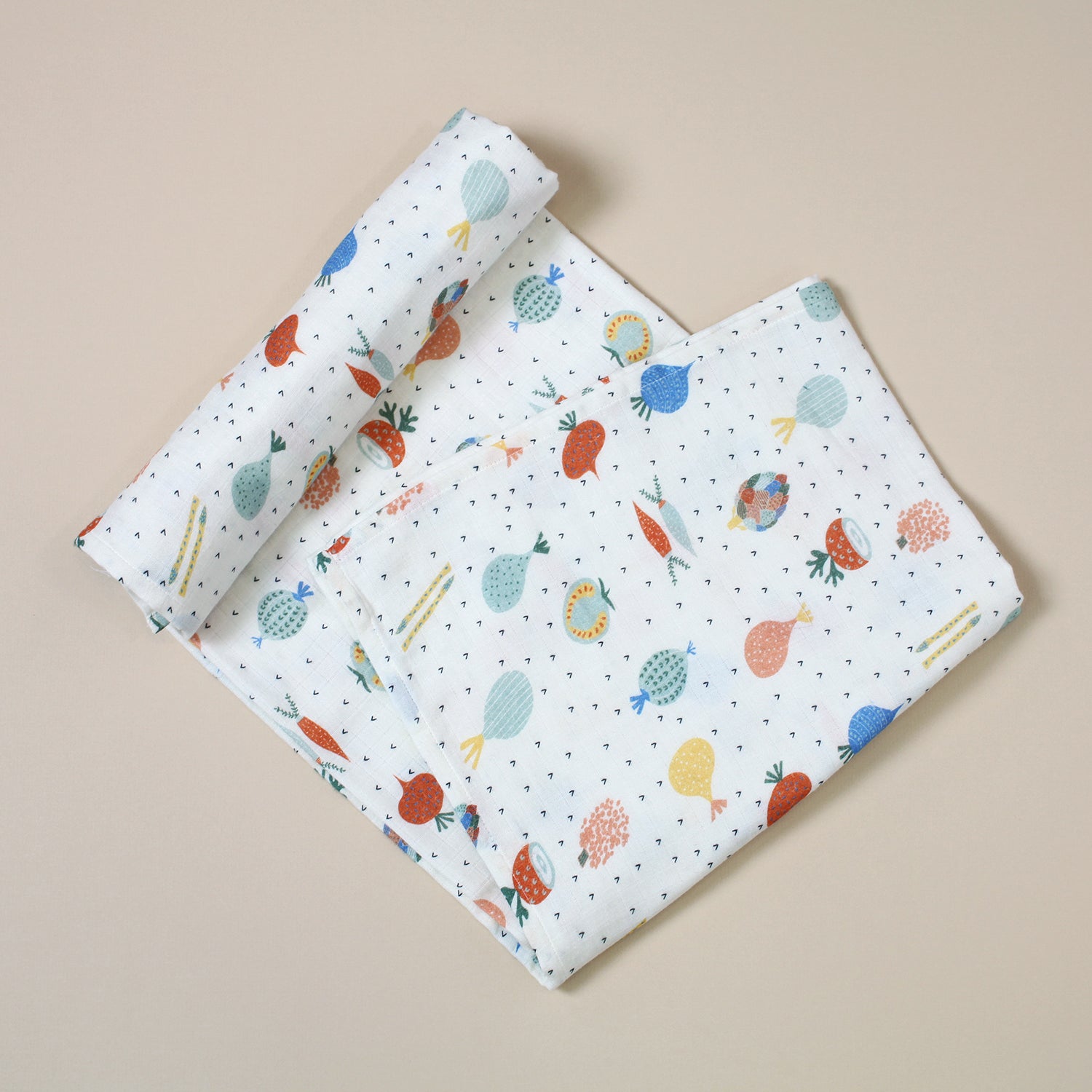 Organic Muslin Swaddle Blanket - Veggie Salad