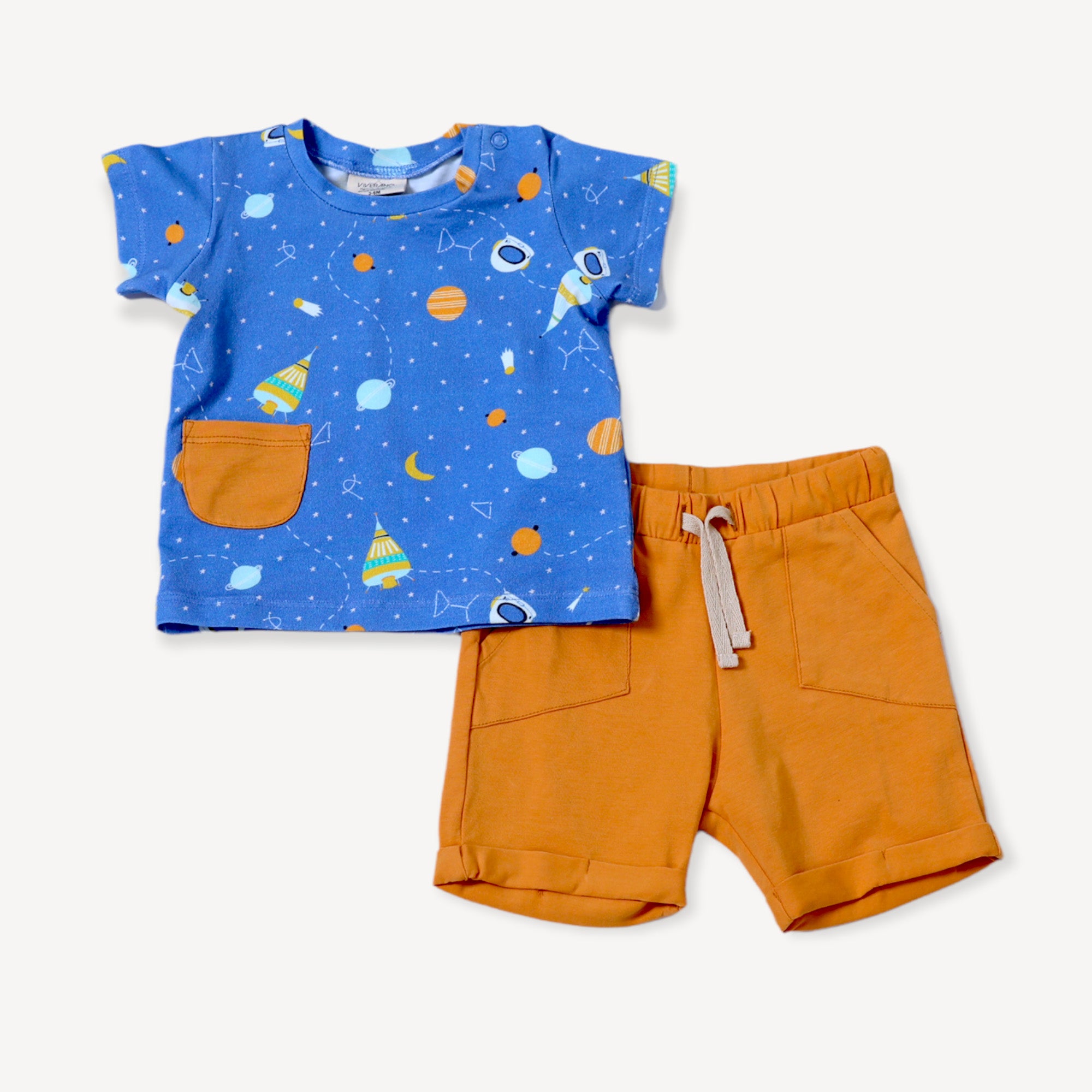 Organic Cotton Space Dream Tee Shirt + Shorts Set
