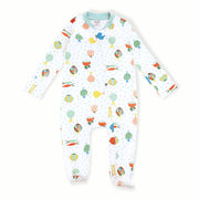 Organic Cotton Zipper Footie Coverall for Babies - Veggie Salad by Viverano