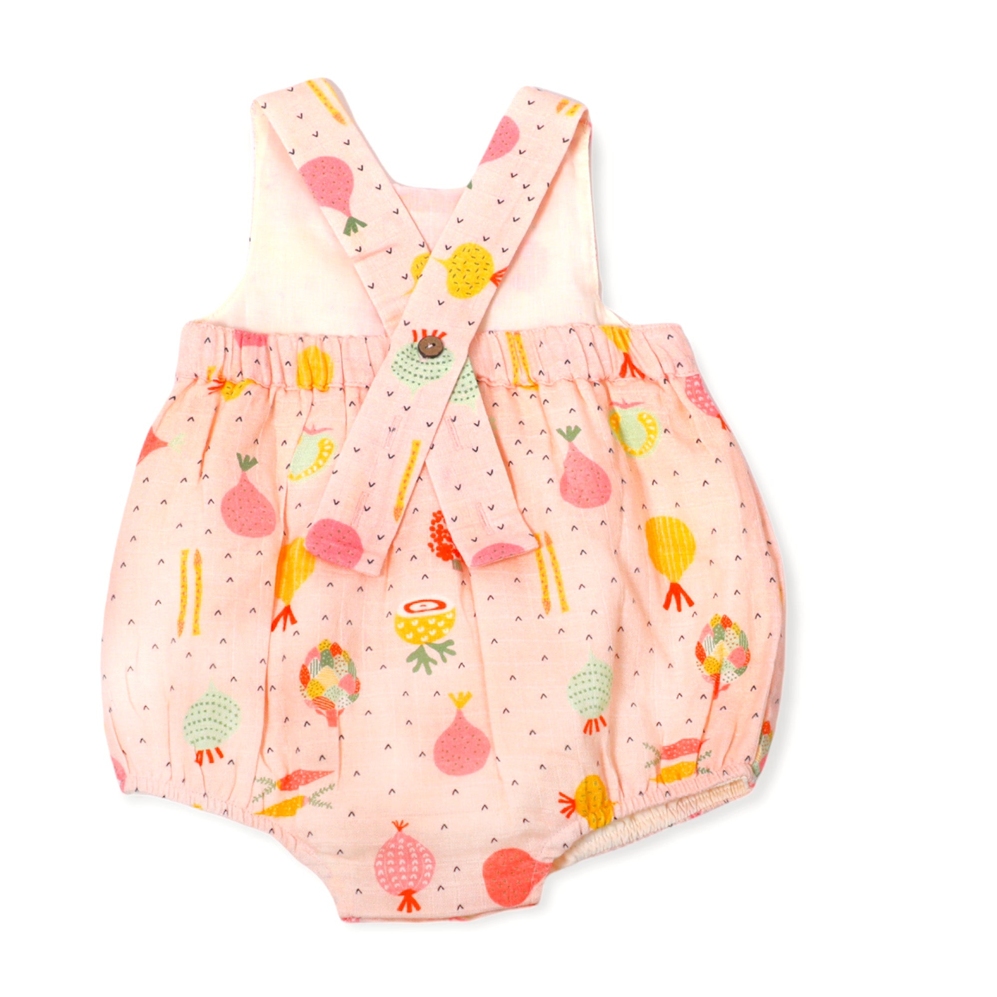 Veggie Salad Peter Pan Bubble Romper (Organic Muslin) -Viverano Organics