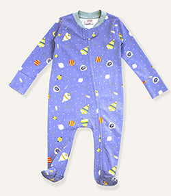 Space Dream Zipper Footie Baby Coverall Romper