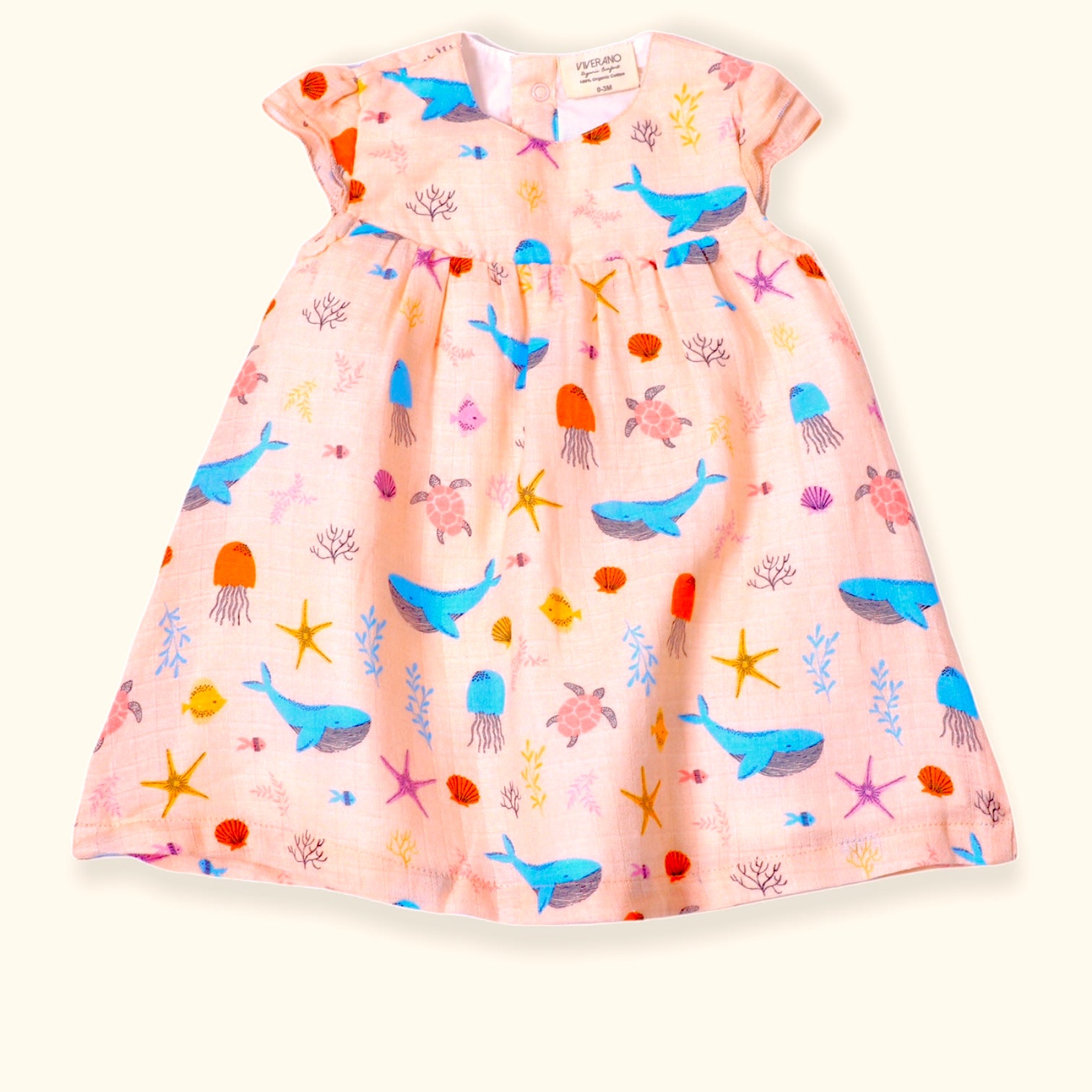 Ocean Bora Bora Ruffled Cap Sleeve Dress+ Bloomer Set (Organic Cotton)