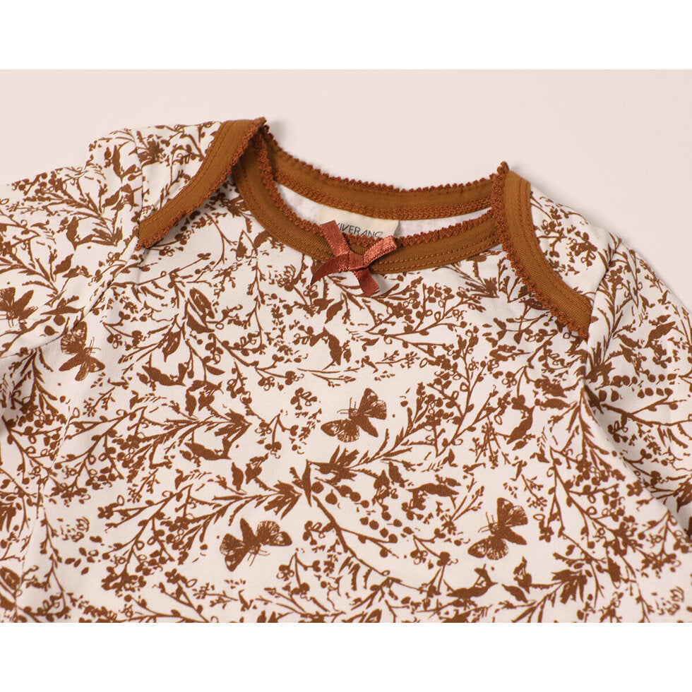 Camisón de dormir para niña con estampado de mariposas y flores (manga larga)