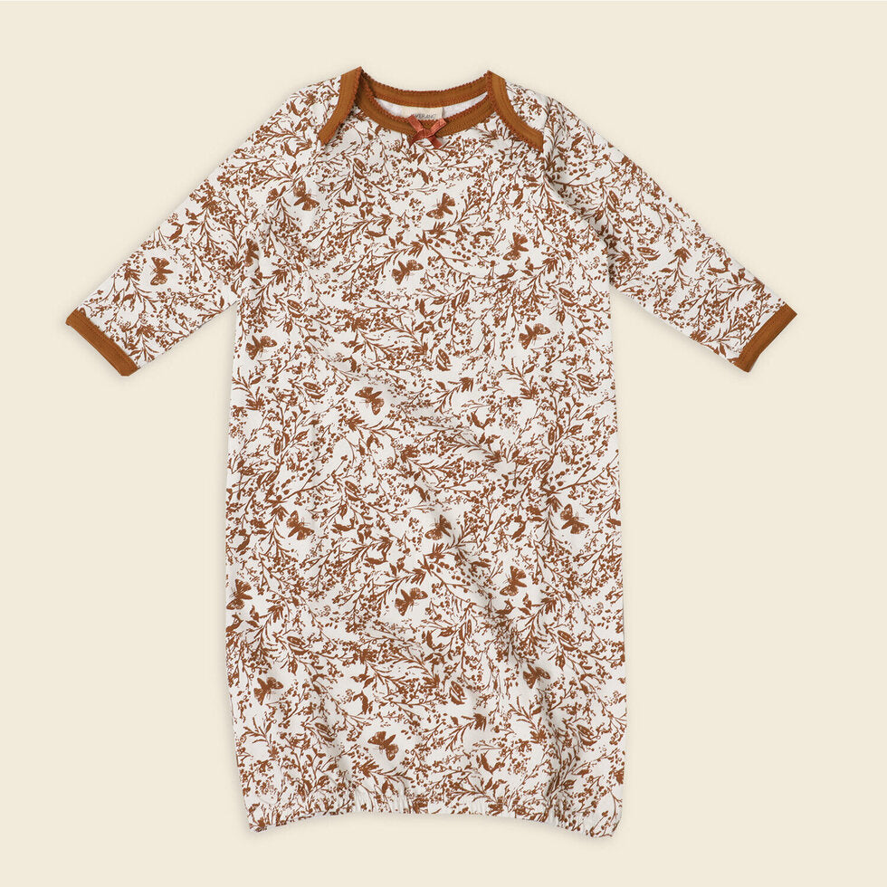 Camisón de dormir para niña con estampado de mariposas y flores (manga larga)