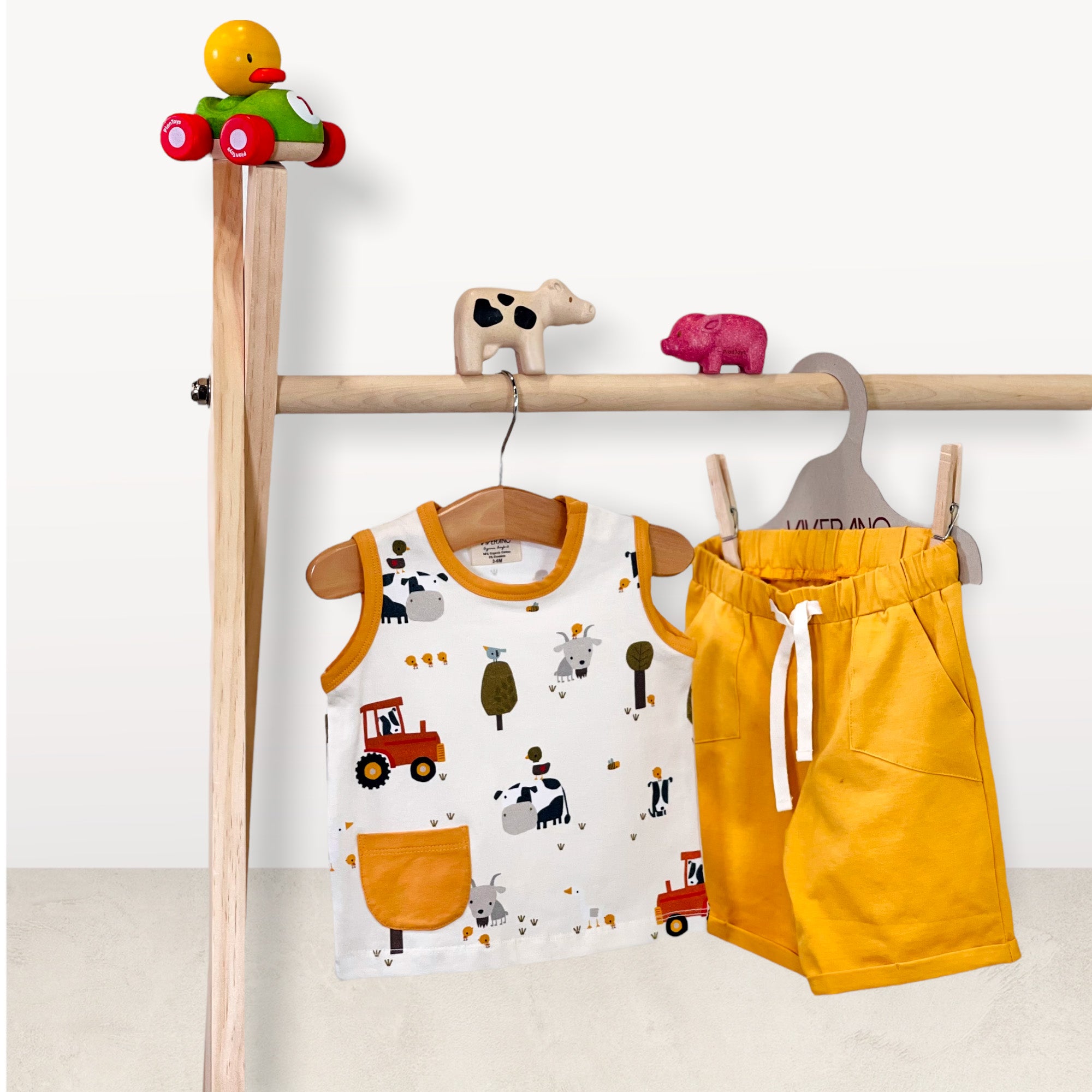 Organic Farm Sleeveless Tee + Shorts Set for Babies by Viverano