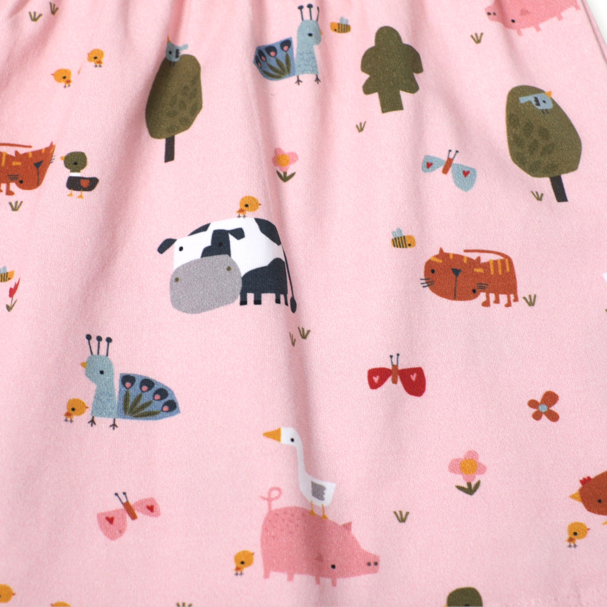 Conjunto de vestido y pantalón bombacho con volantes de Chick Chick Farm (algodón orgánico)