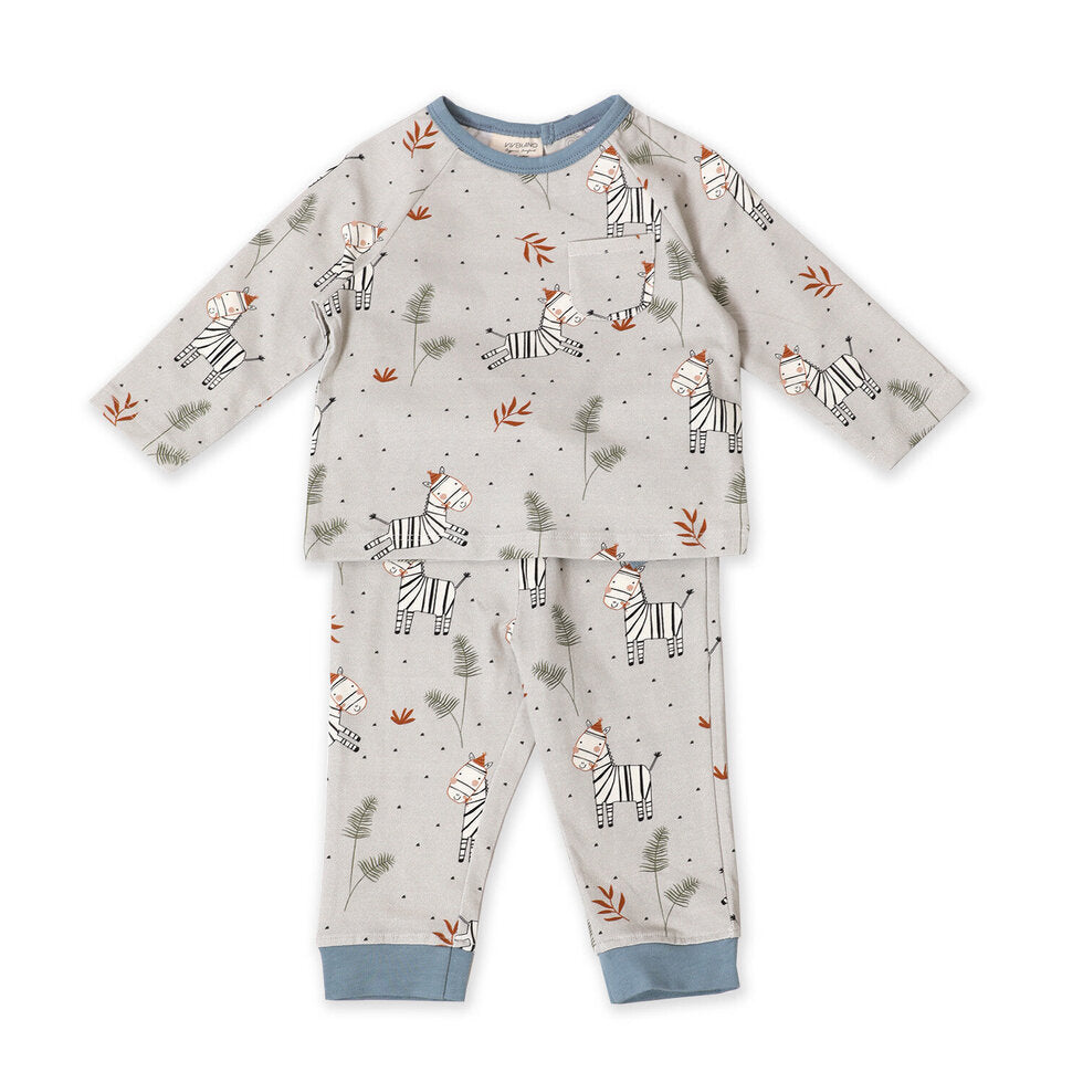 Zebra Baby Playsuit Tee & Jogger SET (Organic)