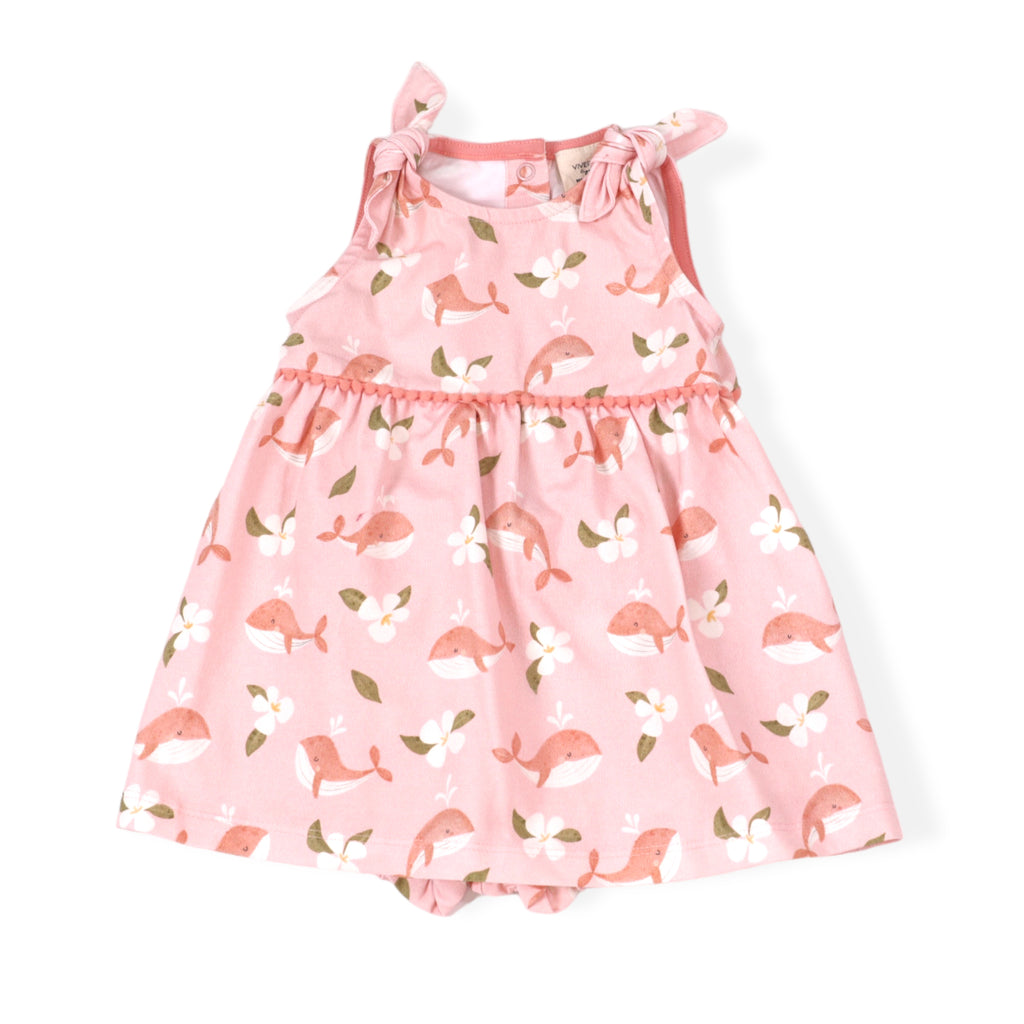 Viverano Floral Embroidered Corduroy Baby Dress & Fancy Bloomer Set (Organic)