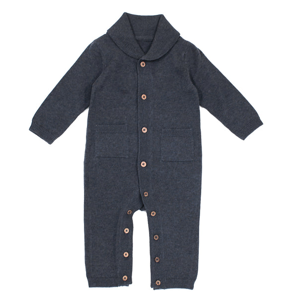 Milan Organic Cotton Knit Shawl Collar Coverall for Babies by Viverano