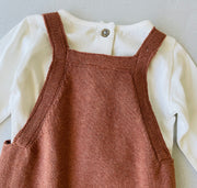 Fox Knit Baby Overall with Pocket + Bodysuit Set (Organic)