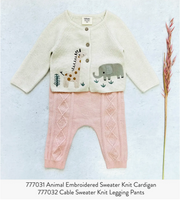 Animal Safari Embroidered Baby Cardigan Sweater (Organic) by Viverano Organics