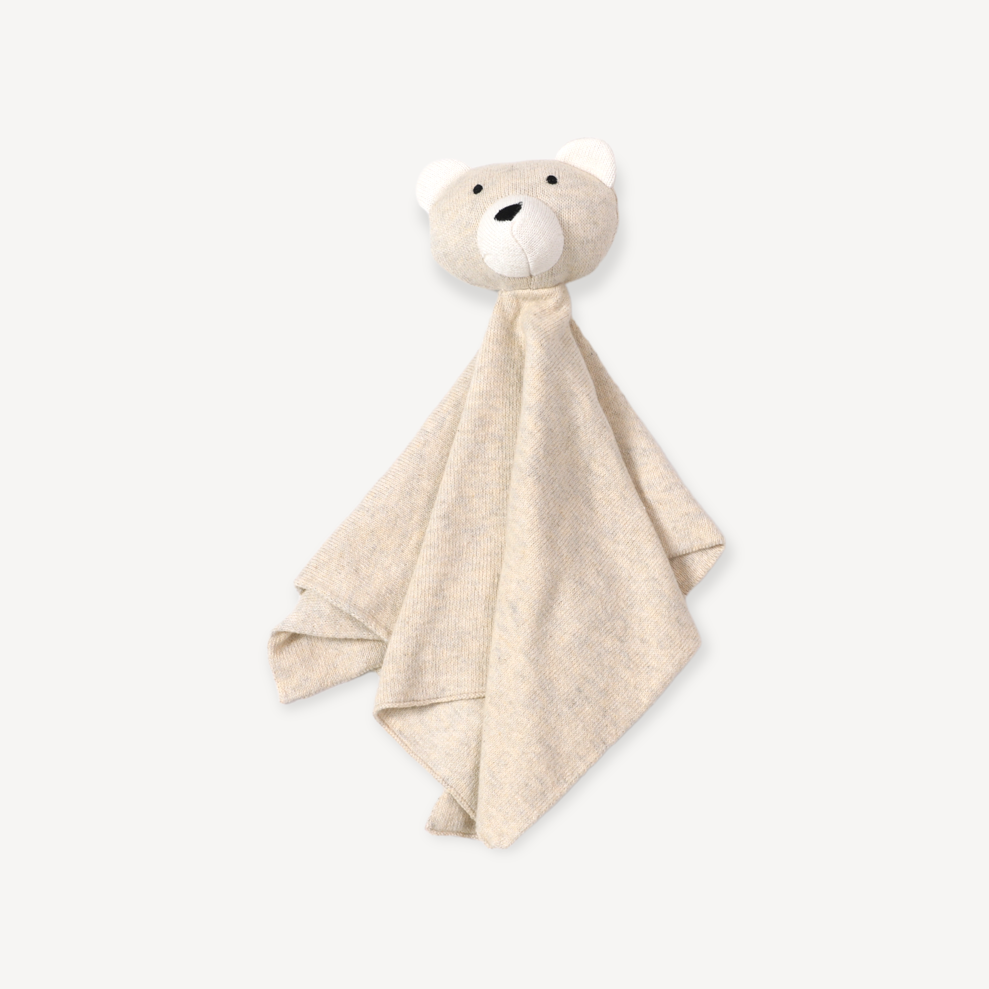 Viverano organic baby lovey blanket with soft beige fabric and bear plush head