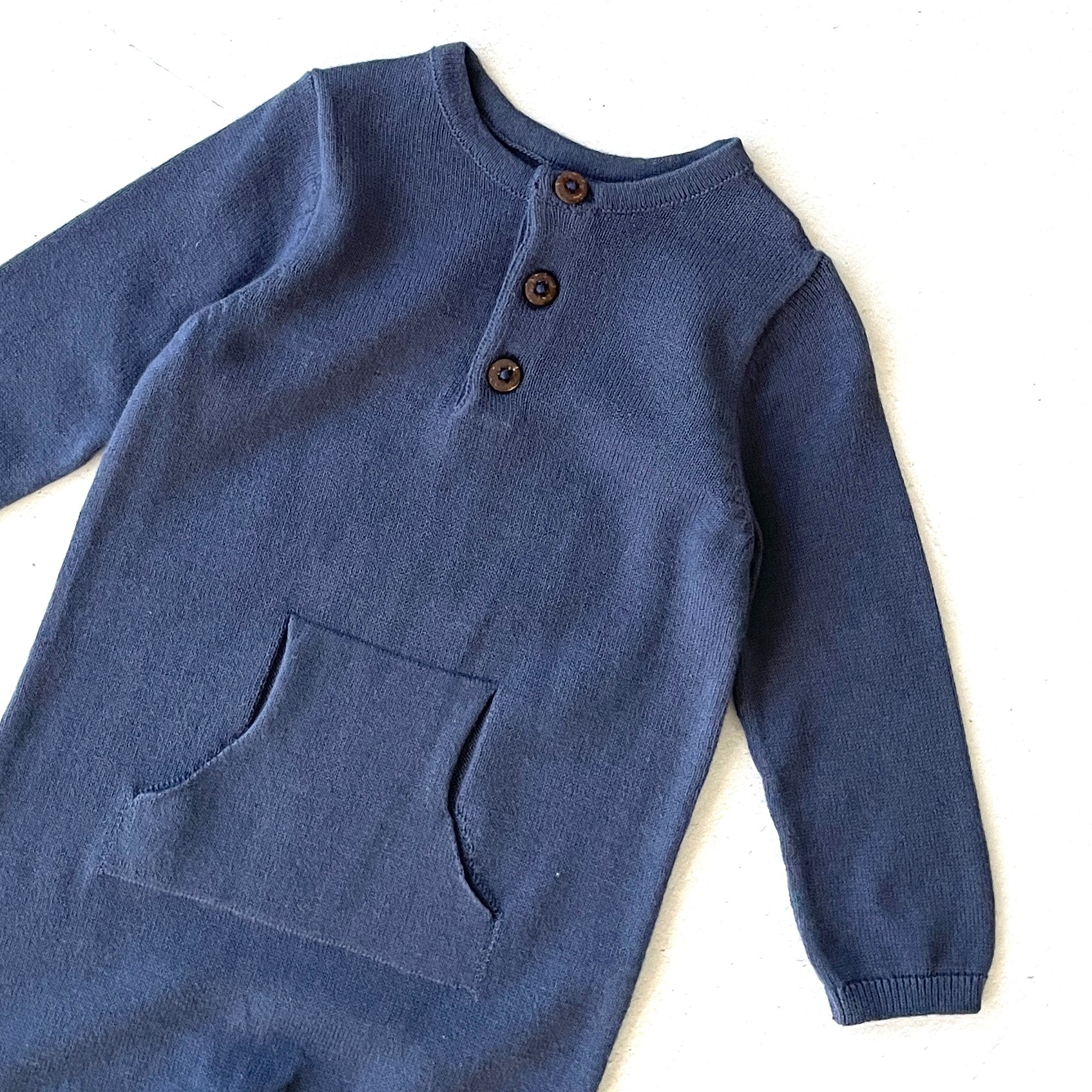 Milan Earthy Knit Kangaroo Pocket Jumpsuit (Organic Cotton) Viverano Organic Baby Clothes