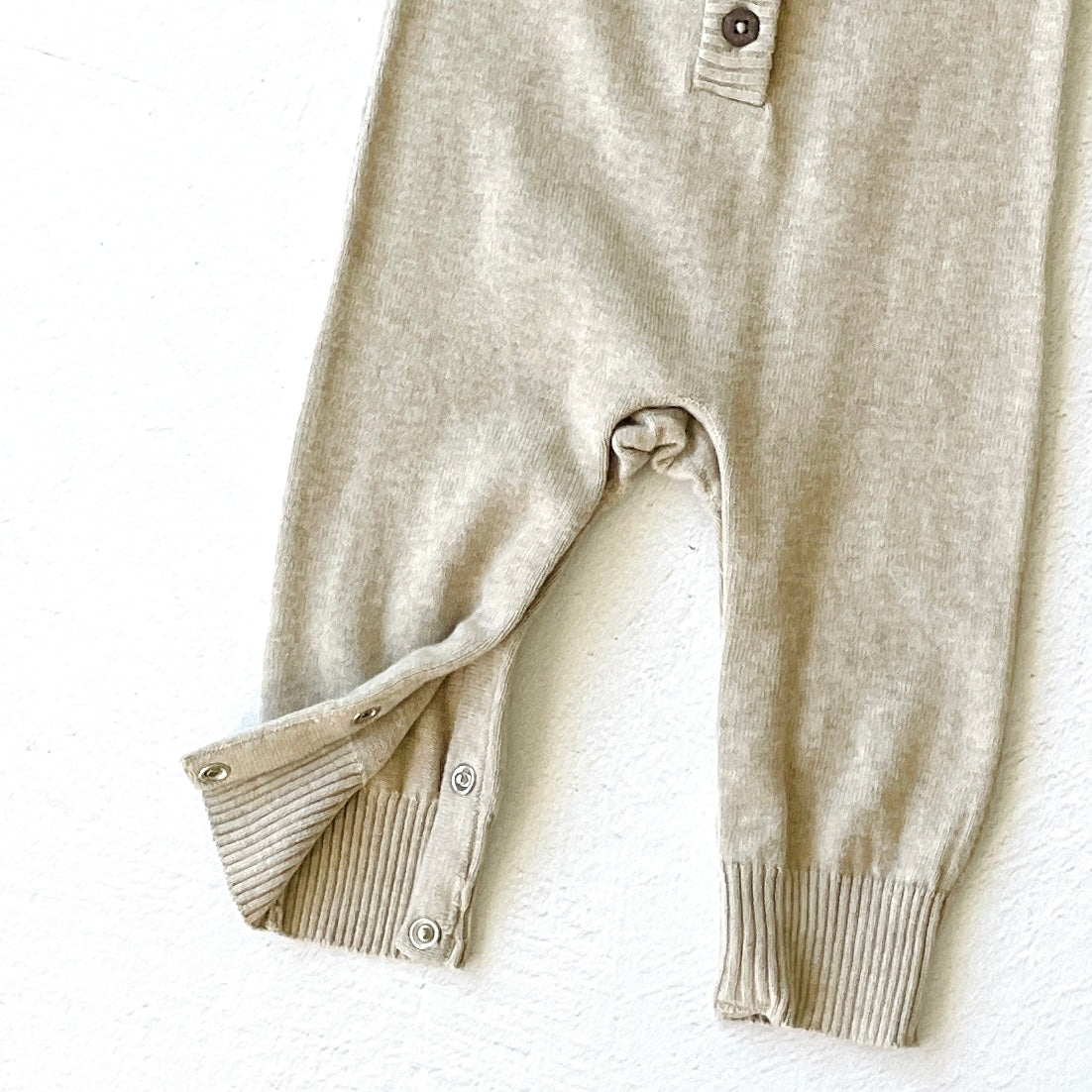 Milan Earthy Knit Classic Baby Button Jumpsuit (Organic Cotton) Viverano