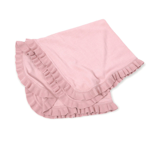 Milan Earthy Knit Classic Baby Ruffle Blanket (Organic Cotton) by Viverano Organics