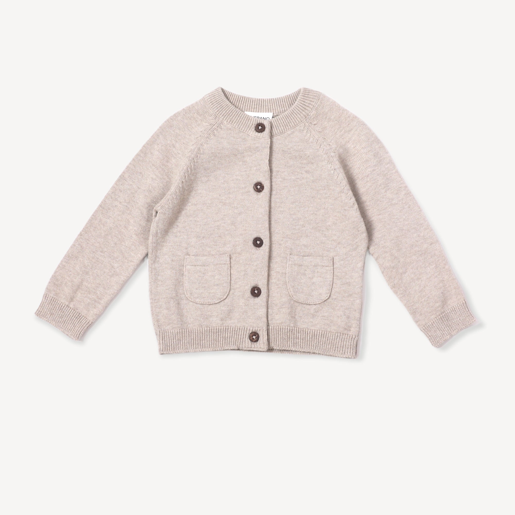 Milan Earthy Baby Button Cardigan Sweater Knit (Organic Cotton) - Viverano Organic Baby