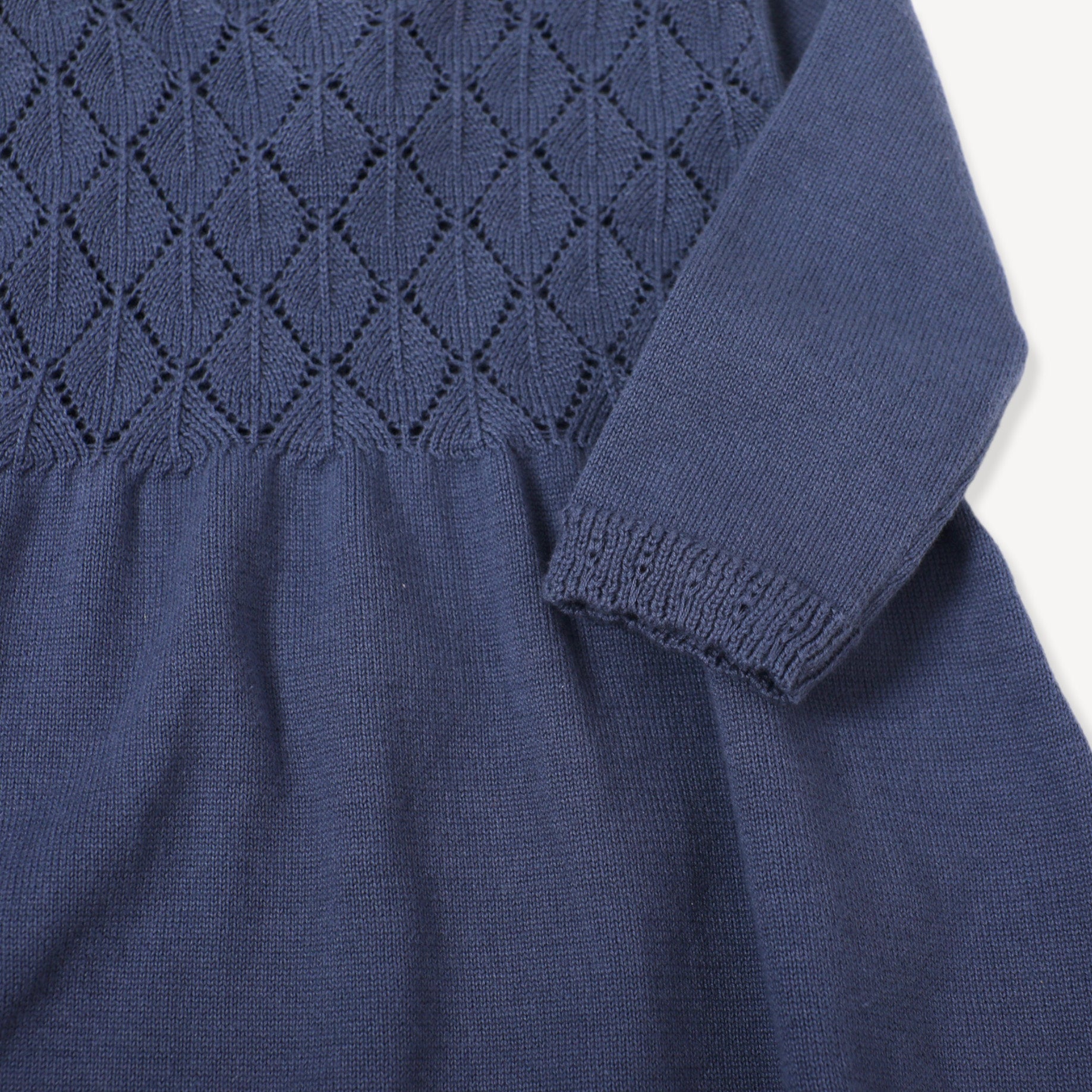 Milan Earthy Baby Pointelle Sweater Knit Dress - 2 Colors (Organic Cotton) by Viverano Organic Baby Clothes