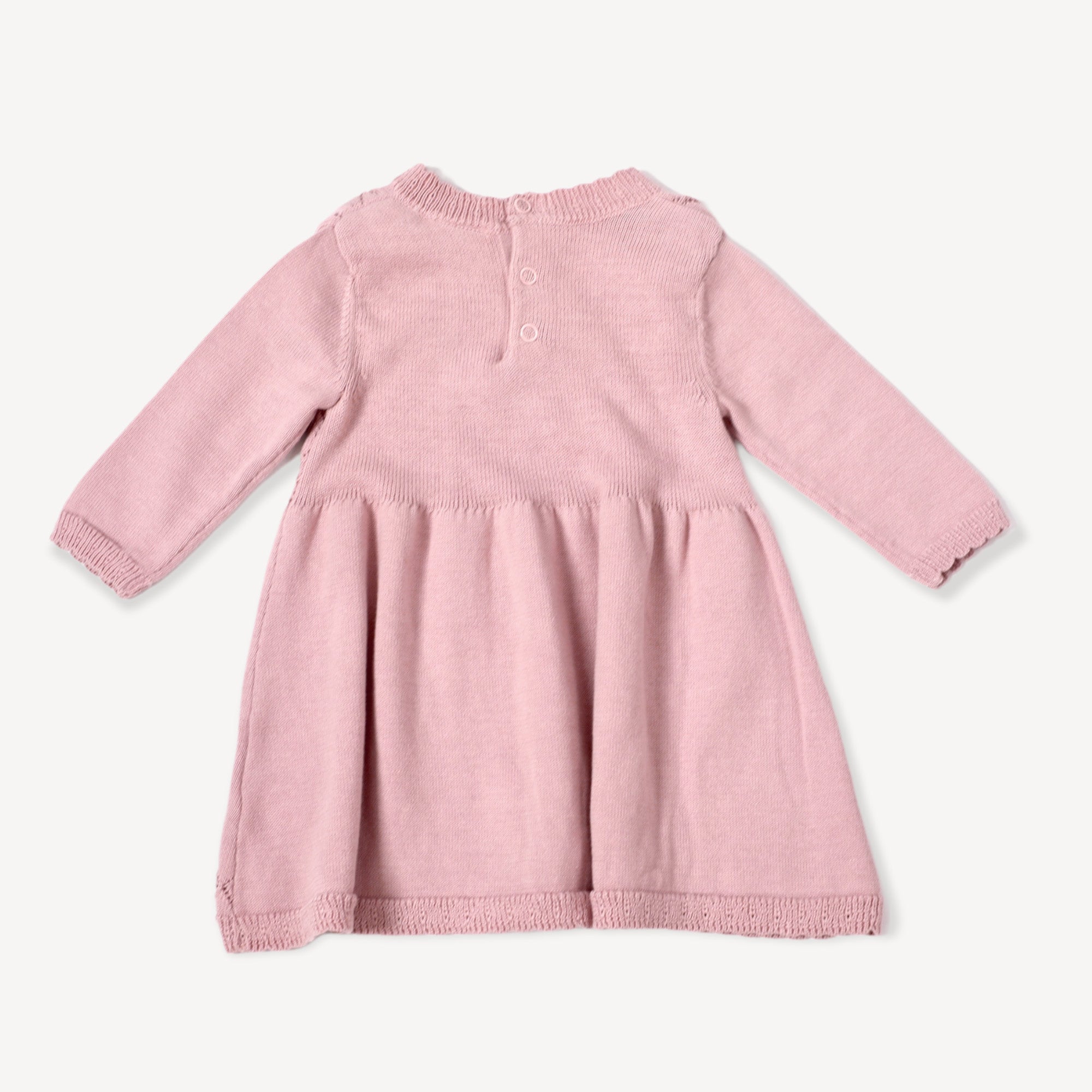 Milan Earthy Baby Pointelle Sweater Knit Dress - 2 Colors (Organic Cotton) by Viverano Organic Baby Clothes