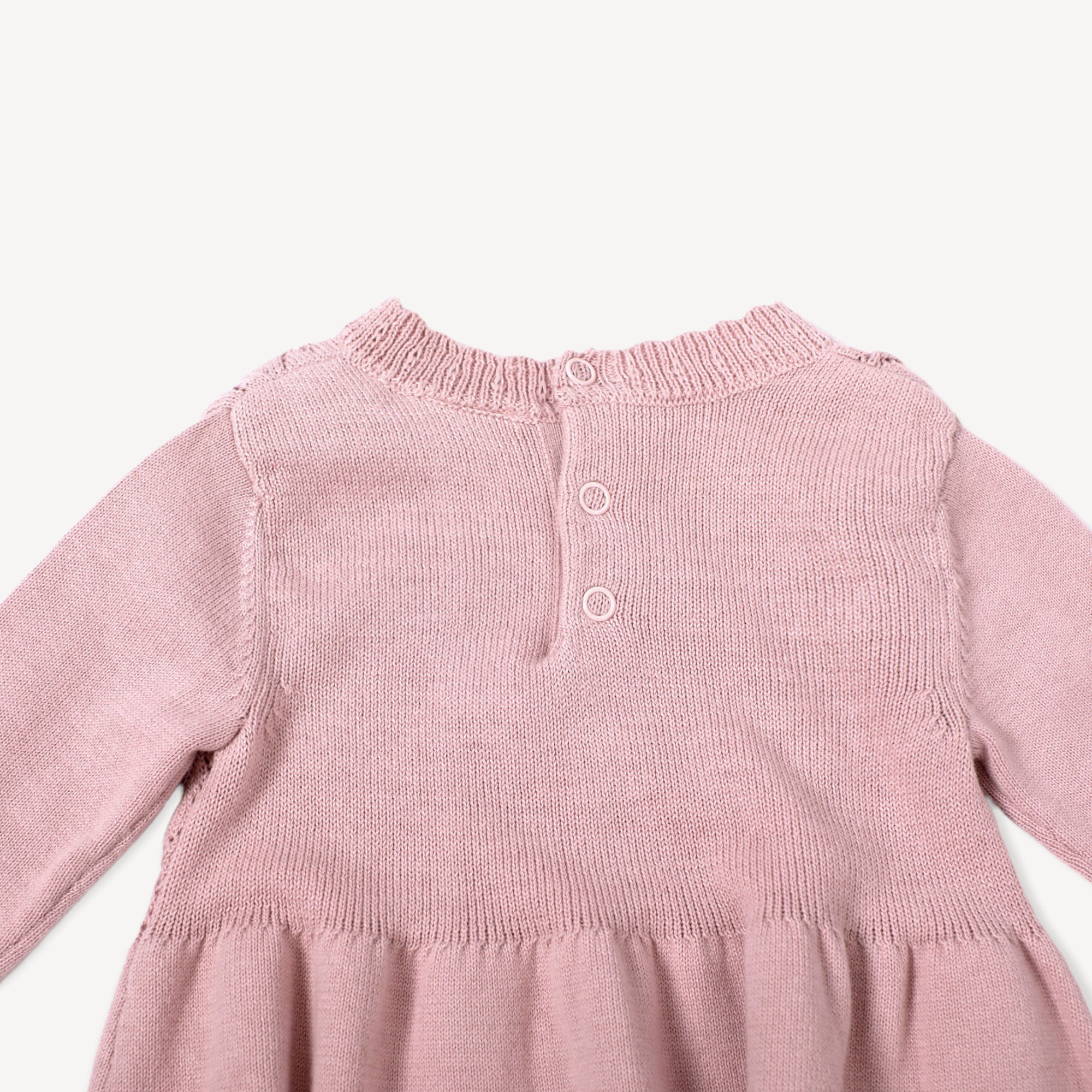 Milan Earthy Baby Pointelle Sweater Knit Dress - 2 Colors (Organic Cotton) by Viverano Organic Baby Clothes