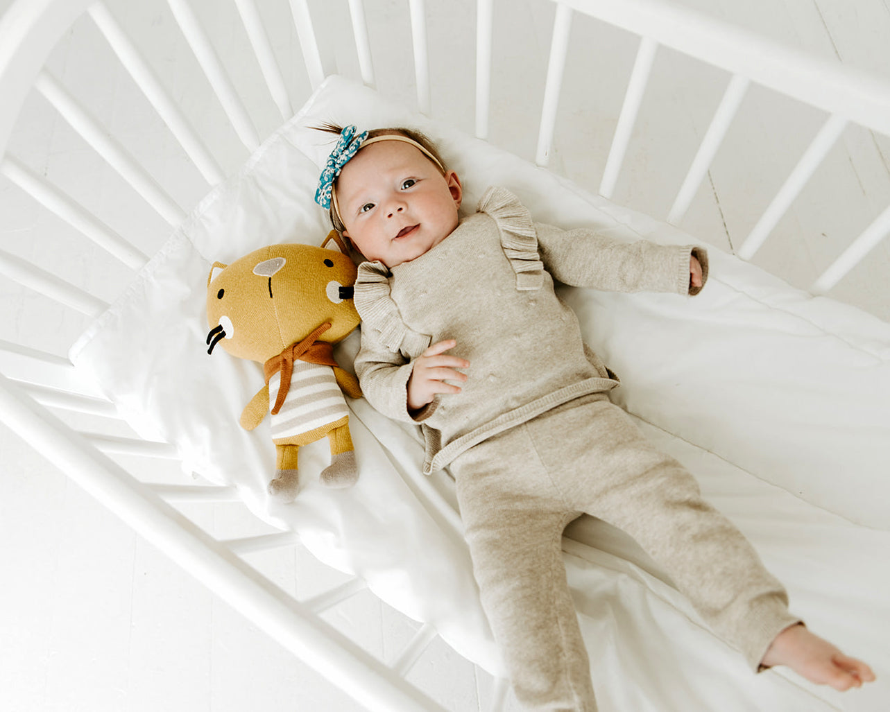 Remi Cat- Organic Fine Knit Stuffed Animal Baby Toy (3 Colors)
