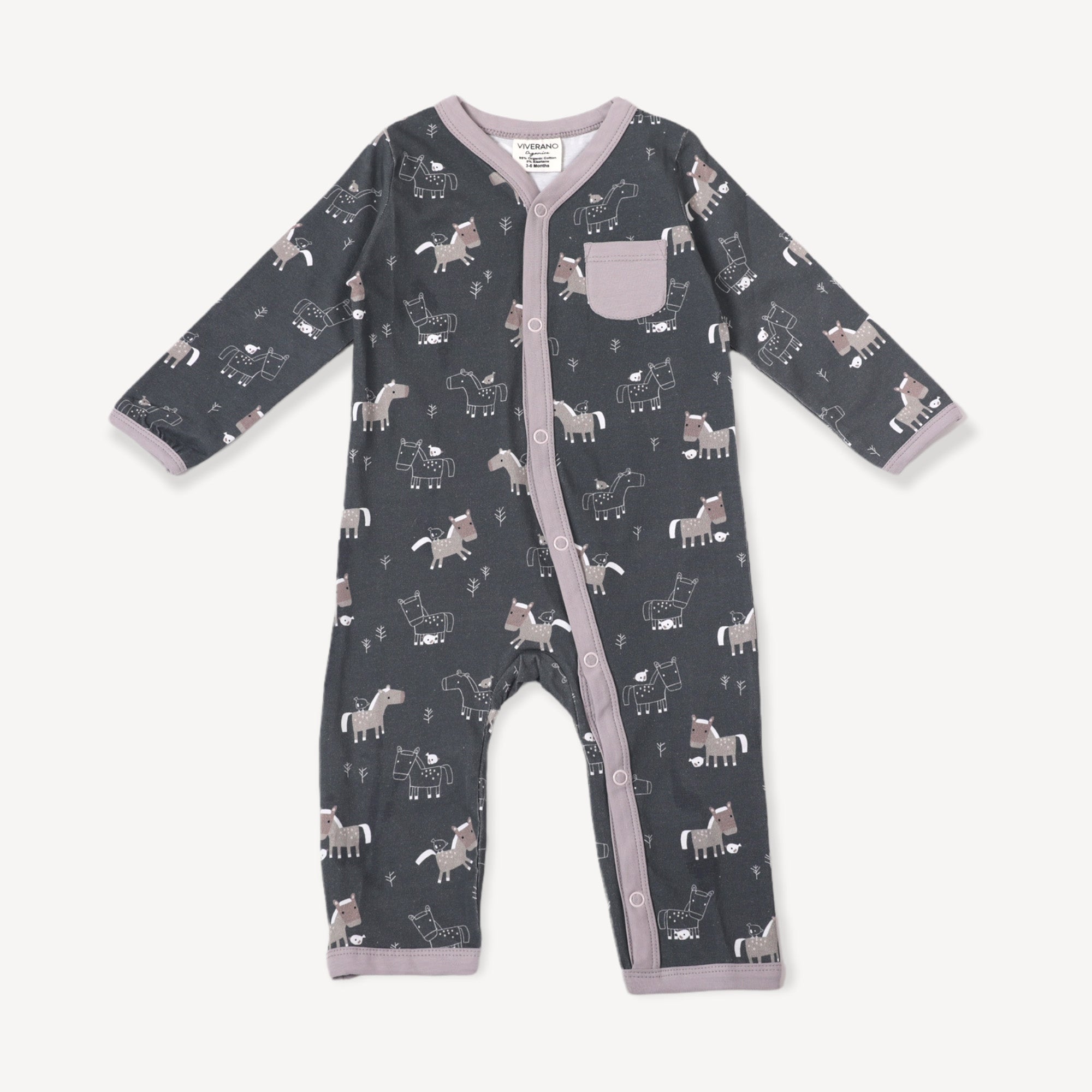 Horse & Bird Classic Button Baby Jumpsuit (Organic Cotton)