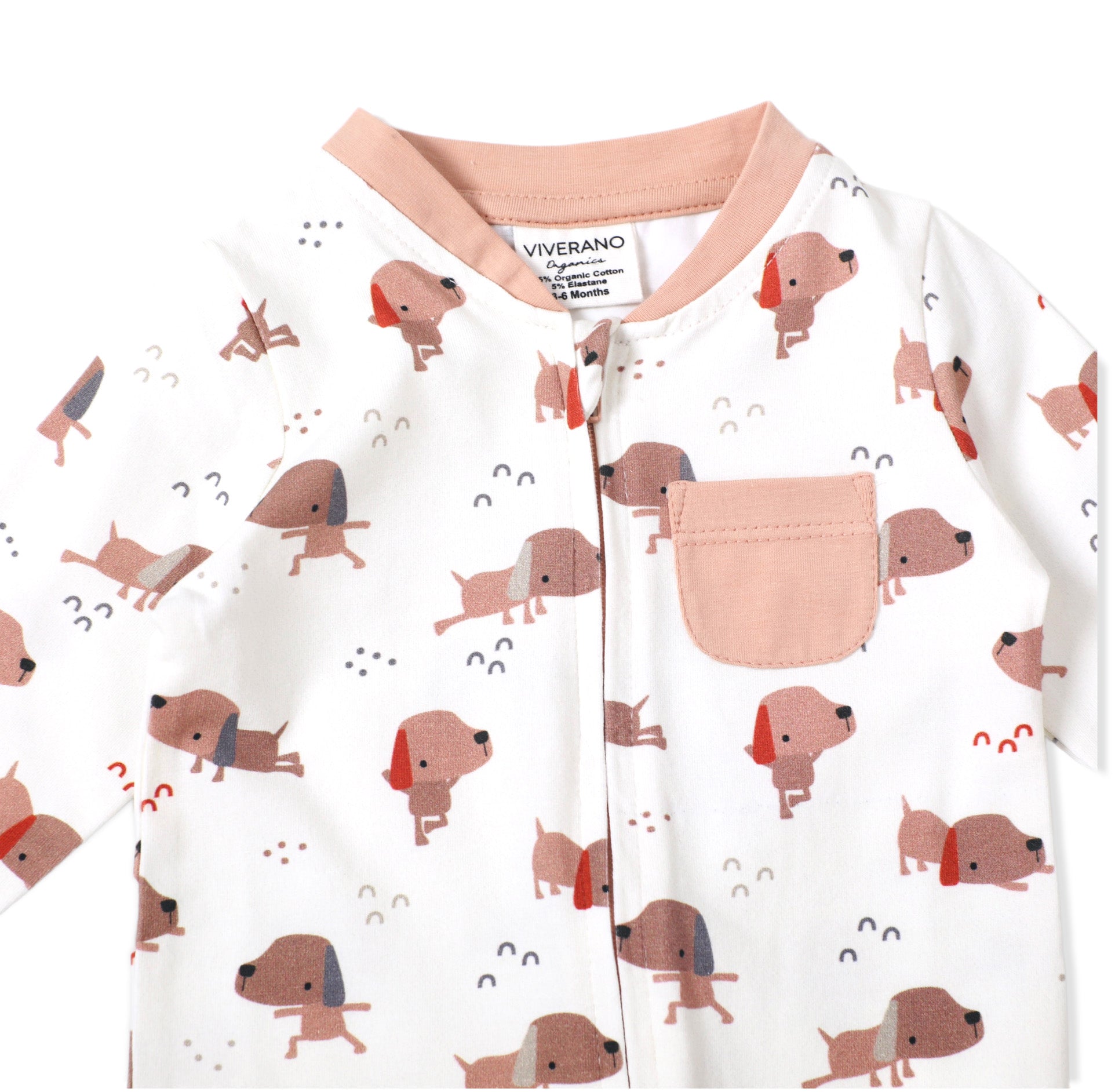 Yoga Dog Kangaroo Pocket Baby Jumpsuit (Organic Cotton)