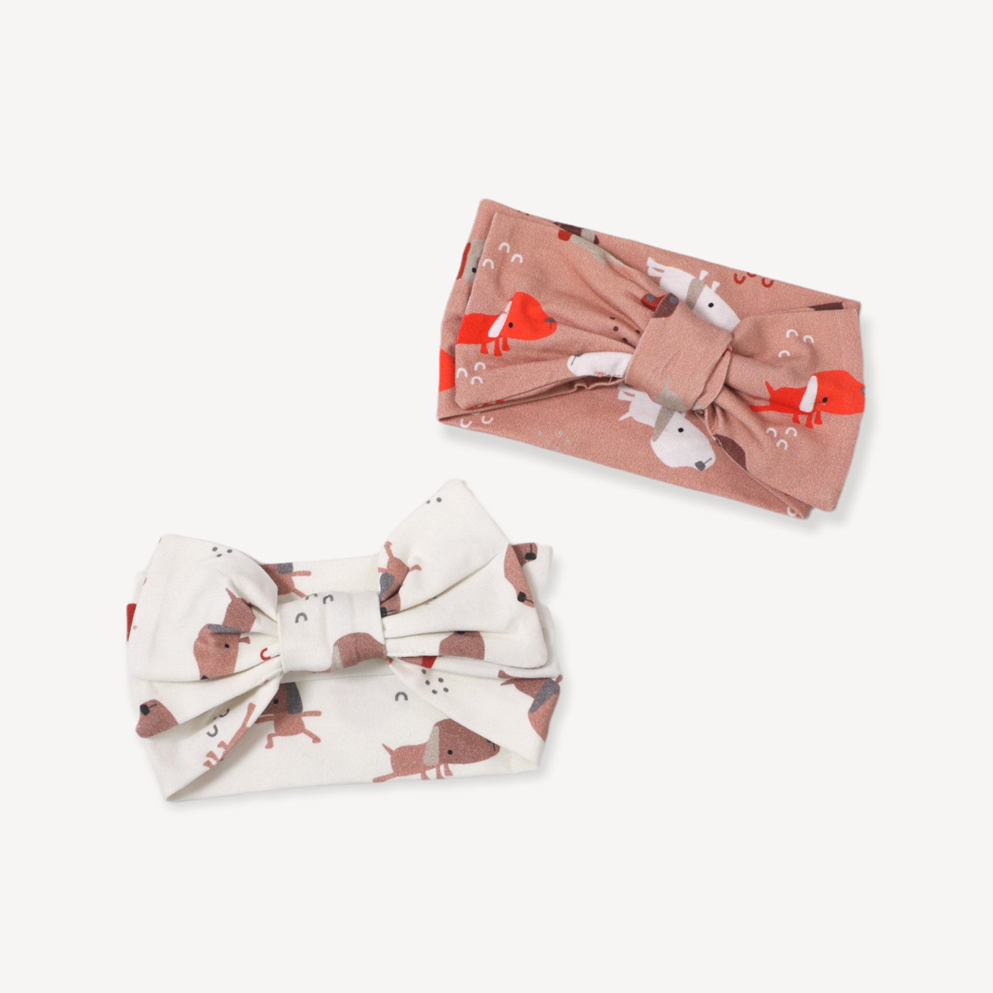 Yoga Dog Baby Bow Stretch Headband (Organic Cotton)